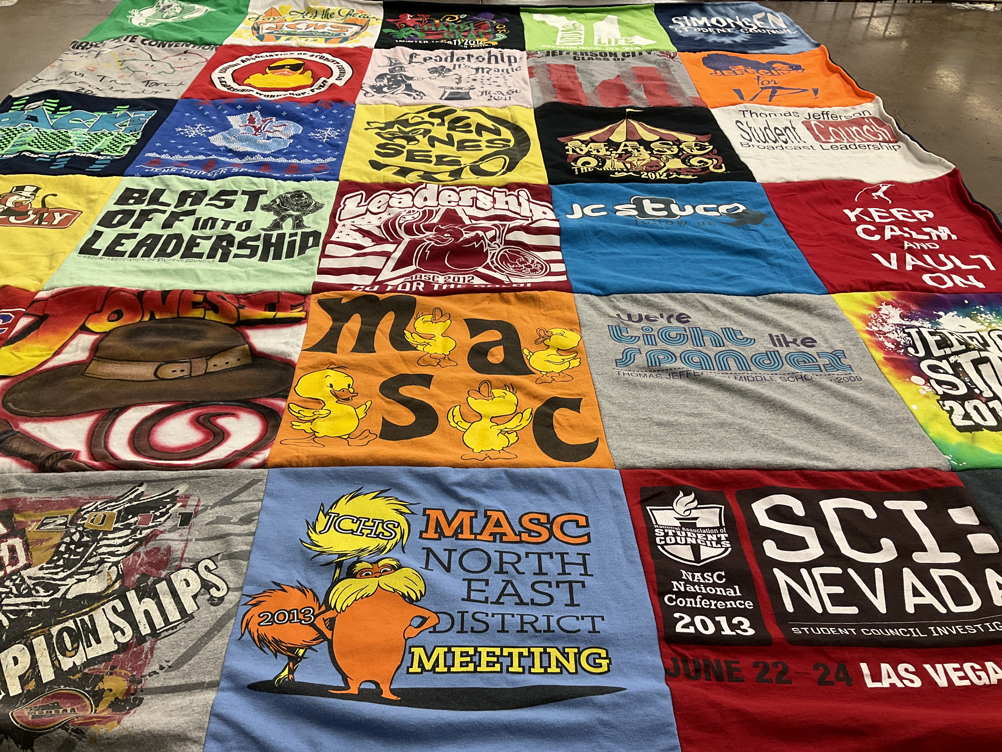 T-shirt quilt from thomas jefferson middle school by Matthew from MO