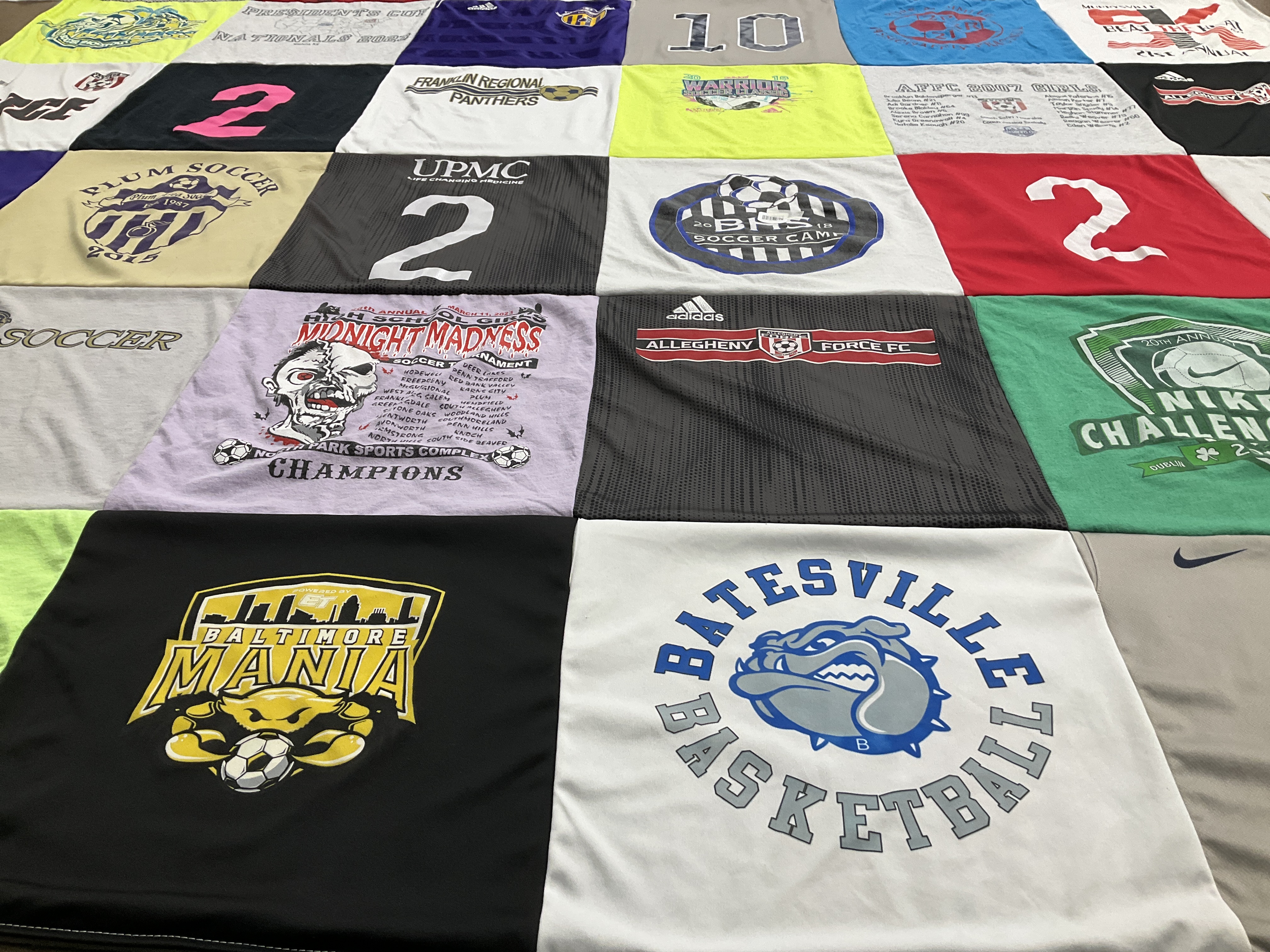 T-shirt quilt featuring baltimore mania by Glennis from PA