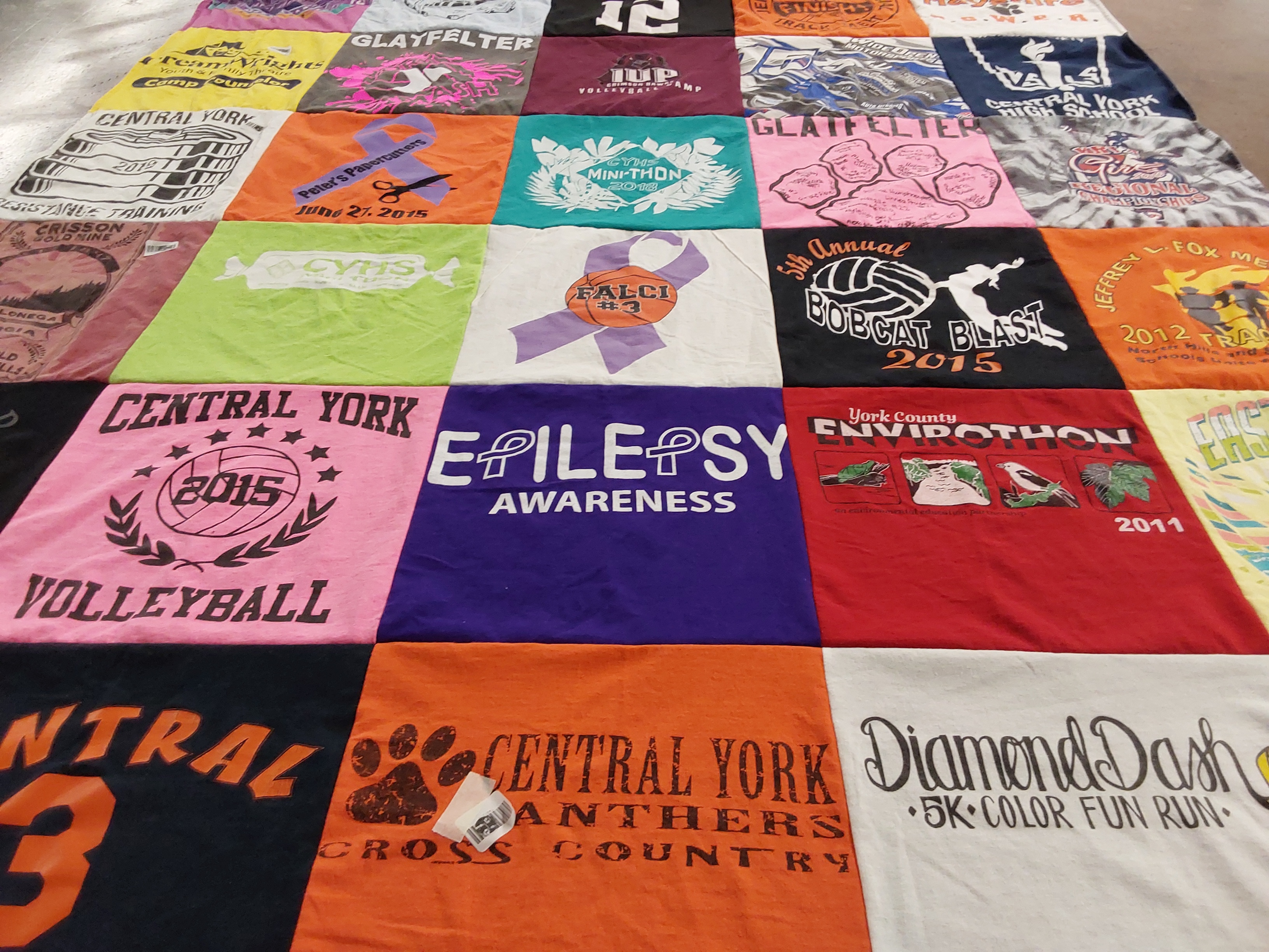 T-shirt quilt featuring central york panthers by Madison from PA