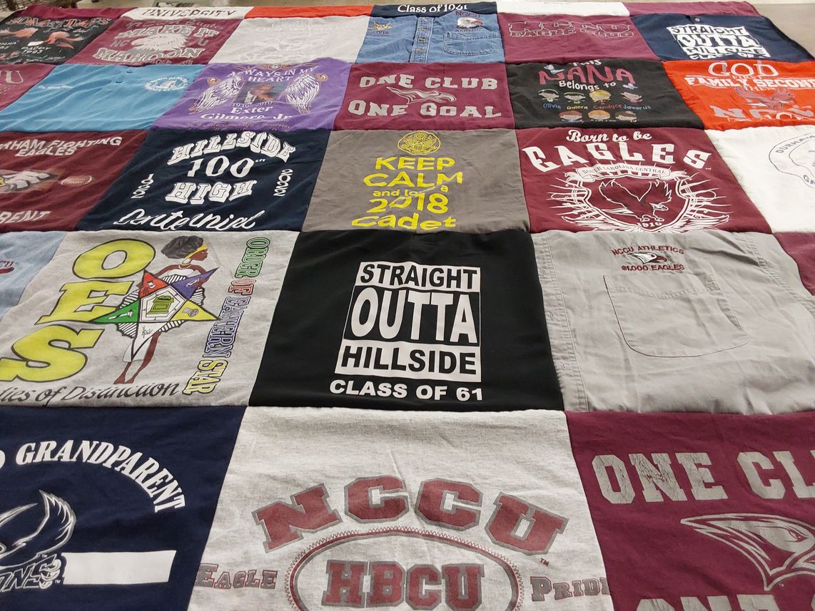 T-shirt quilt from north carolina central university by Onjerya from NC