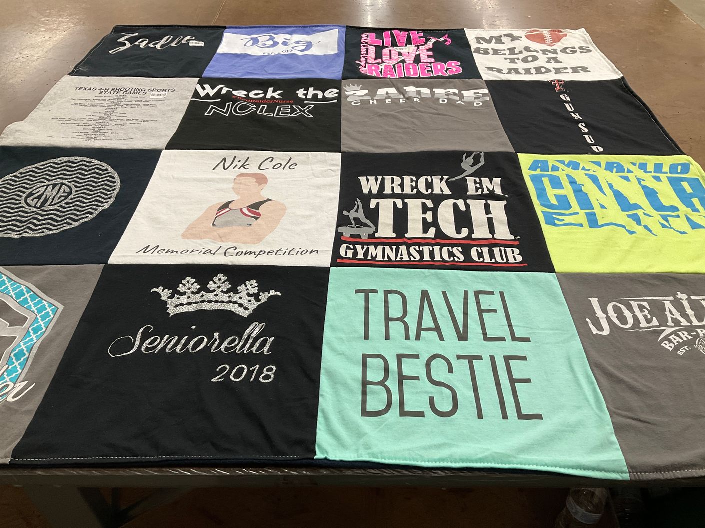T-shirt quilt featuring texas tech raiders by Casey from TX