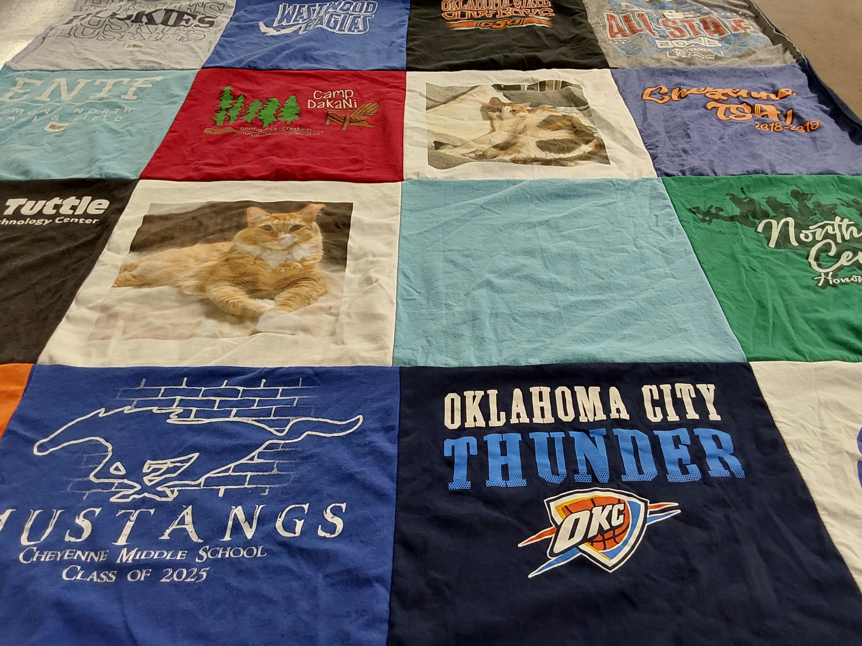 T-shirt quilt featuring oklahoma city thunder by Lingjin from OK
