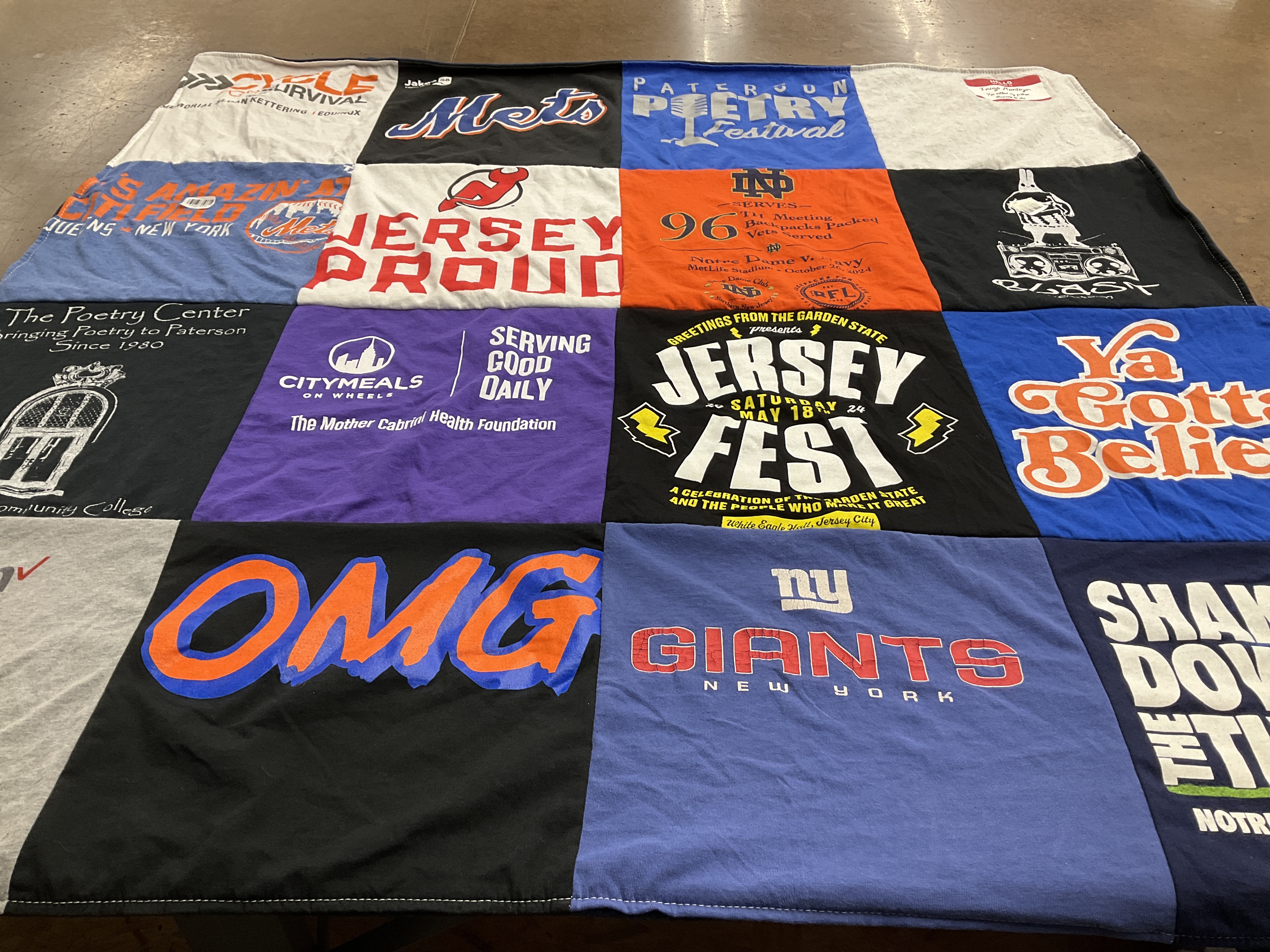 T-shirt quilt featuring new york giants, new york mets by Robert from NJ