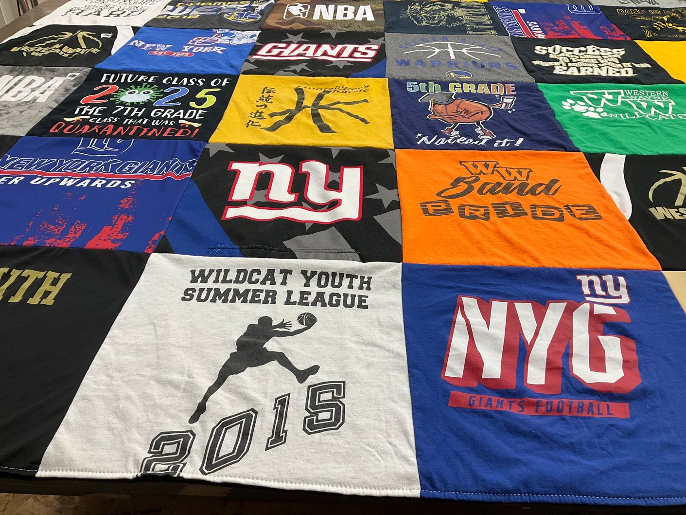 T-shirt quilt featuring new york giants football by Tammy from PA