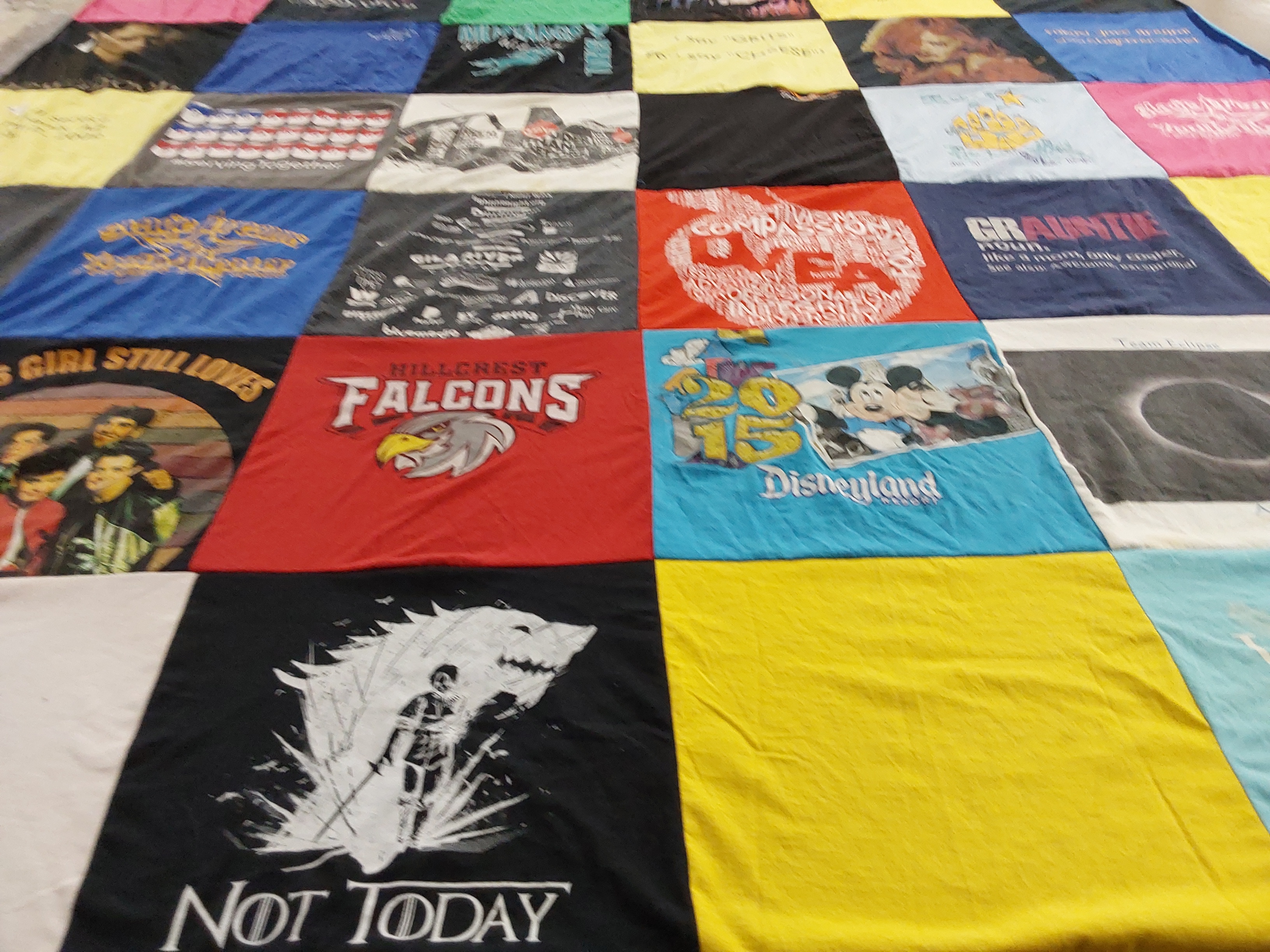 T-shirt quilt featuring hillcrest falcons by Jennifer from AZ