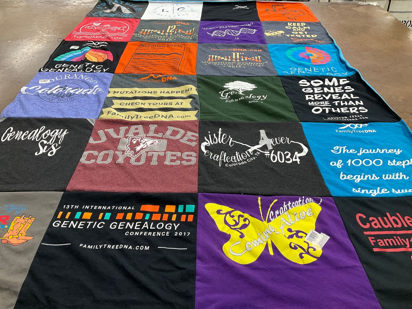 T-shirt quilt featuring uvalde coyotes by Revis from TX