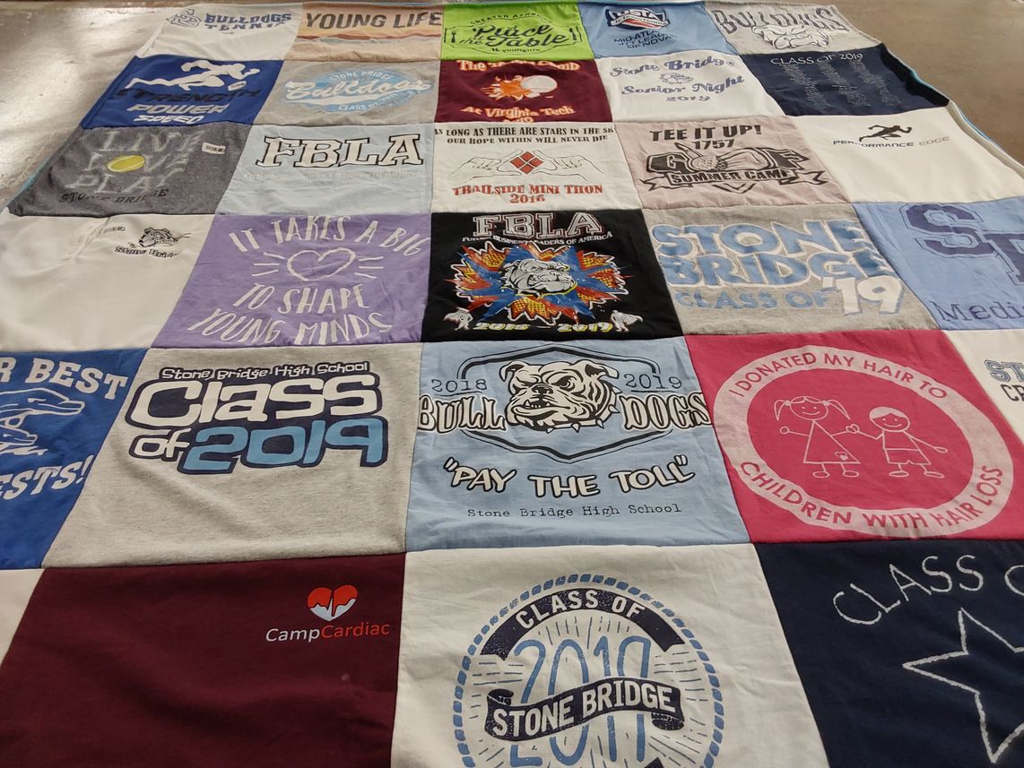 T-shirt quilt from stone bridge high school by Rhonda from NC