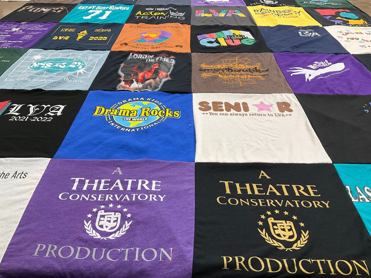 T-shirt quilt from las vegas academy of the arts by Brenda from NV