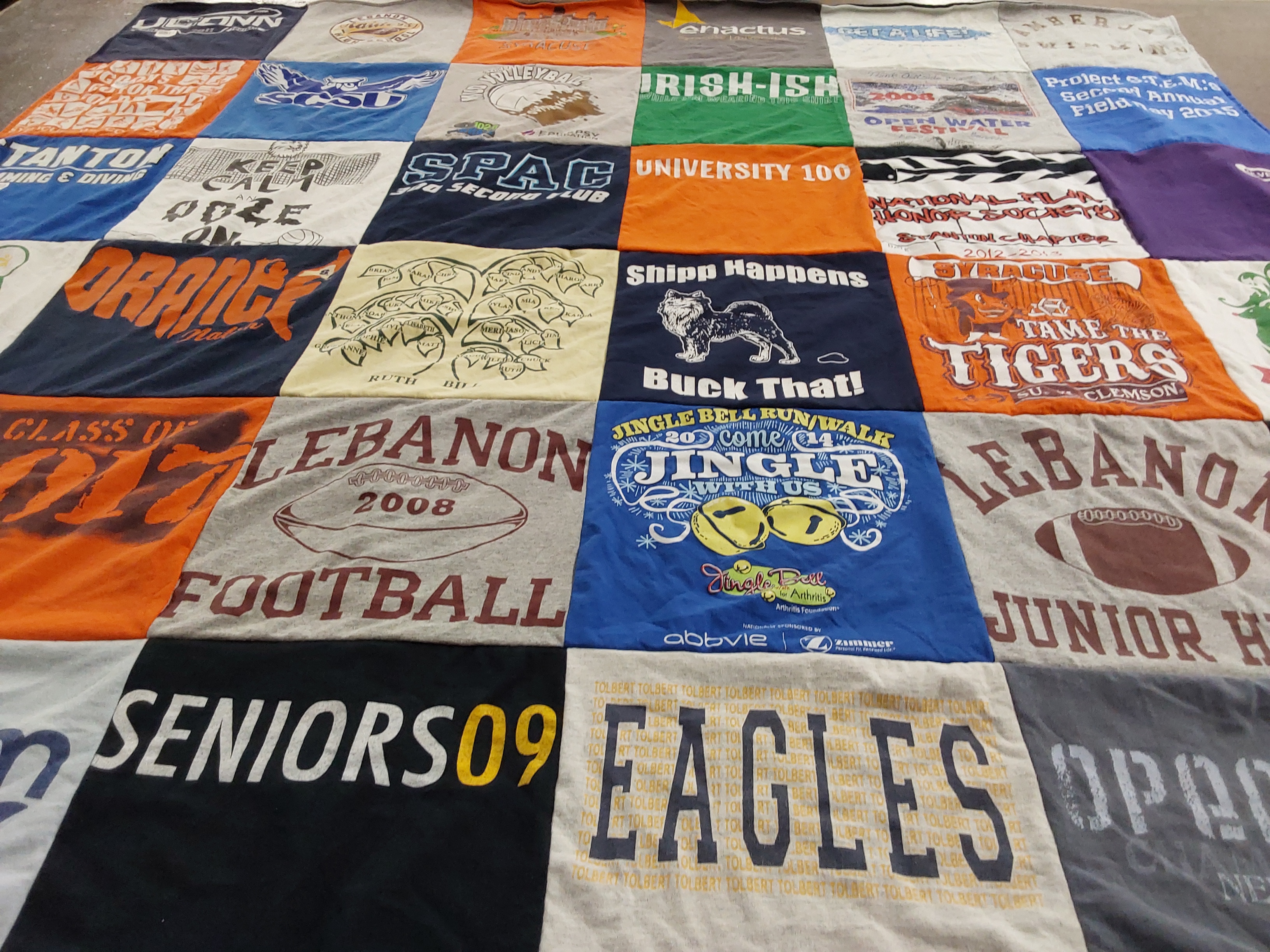 T-shirt quilt featuring eagles by Jen from PA