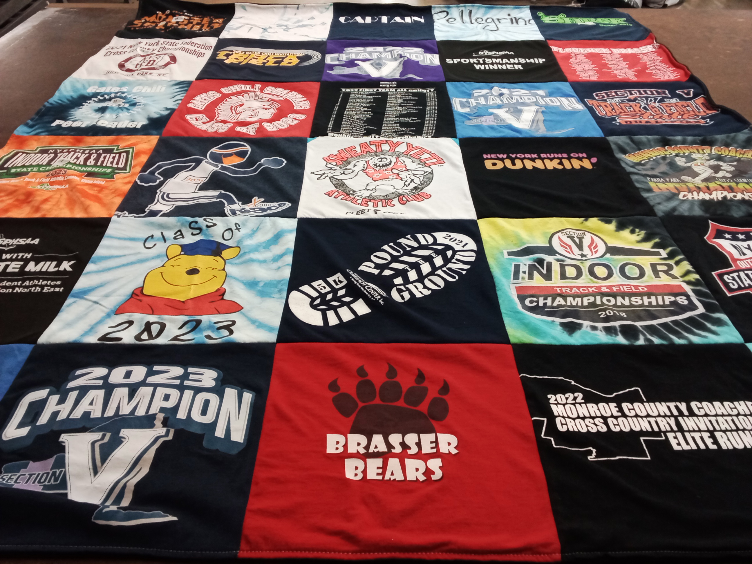 T-shirt quilt featuring brasser bears by Karen from NY