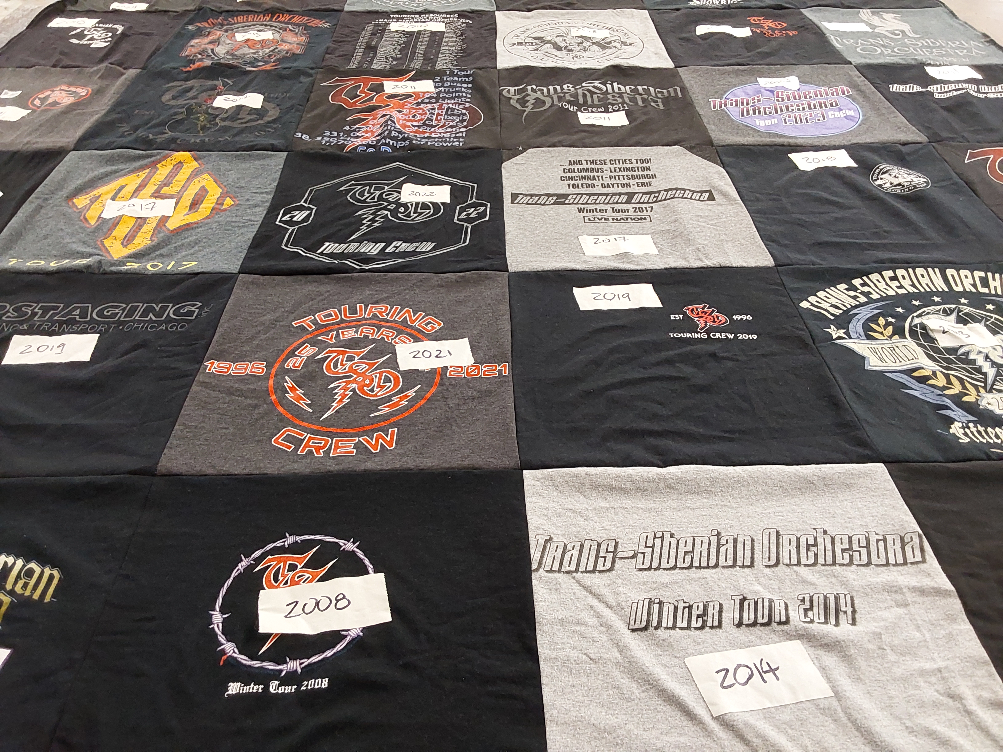 T-shirt quilt with music, live performances themes by Kenny from NY
