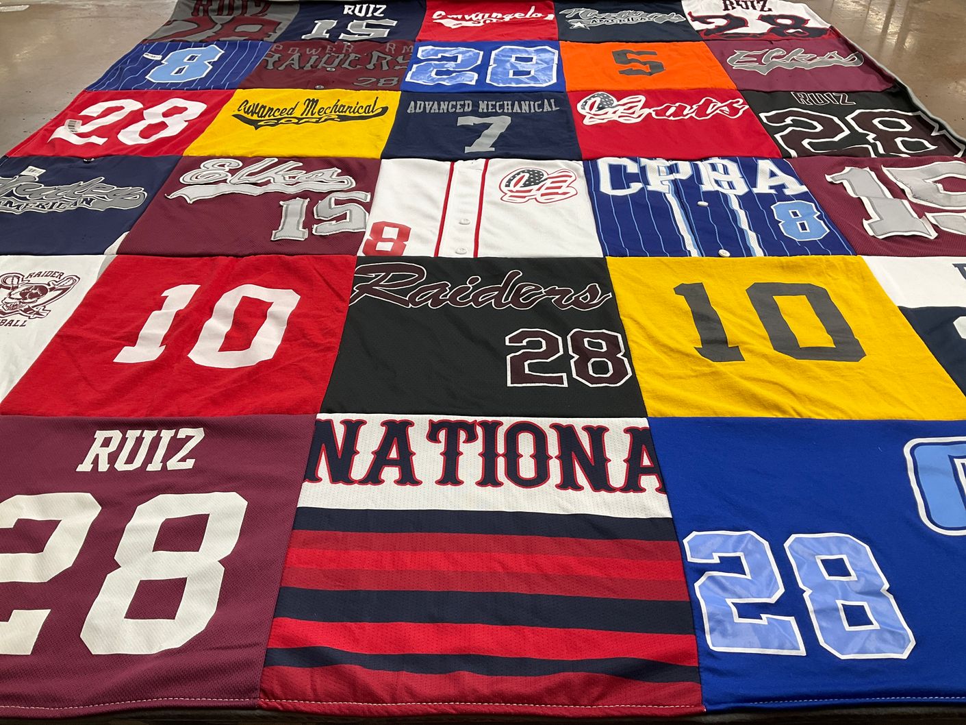 T-shirt quilt featuring raiders, elks by lisa from NJ