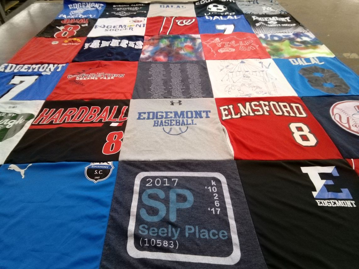 T-shirt quilt from edgemont high school by Debbie from NY