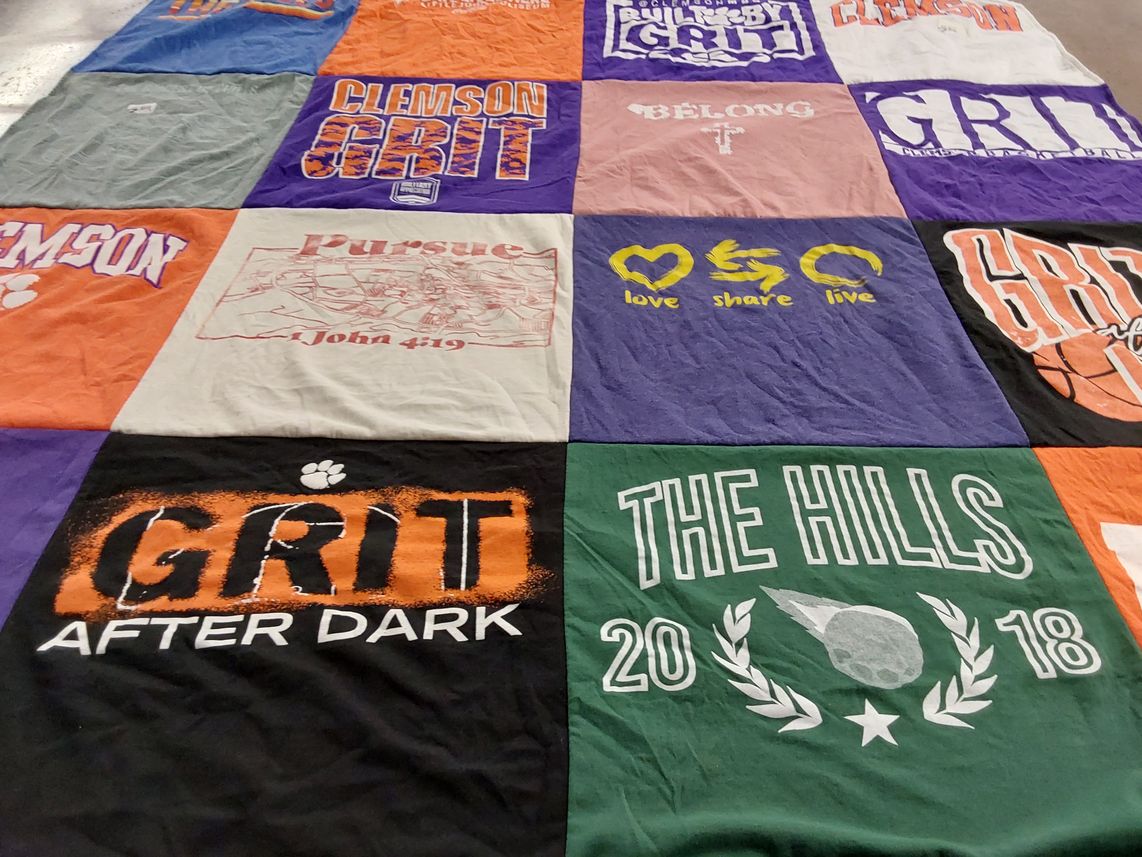 T-shirt quilt from clemson university by Christian from SC