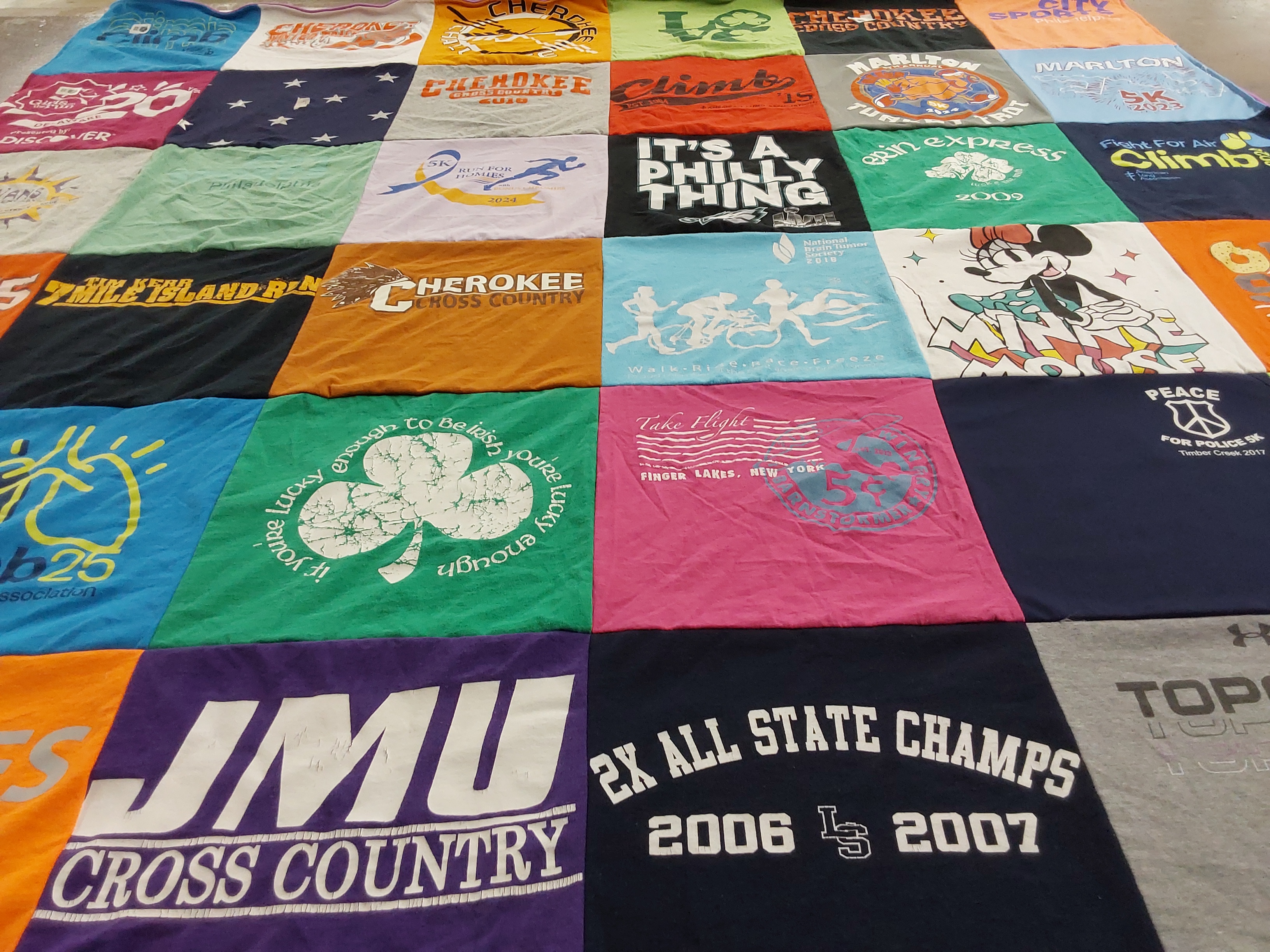 T-shirt quilt featuring james madison university cross country by Caitlin from NJ