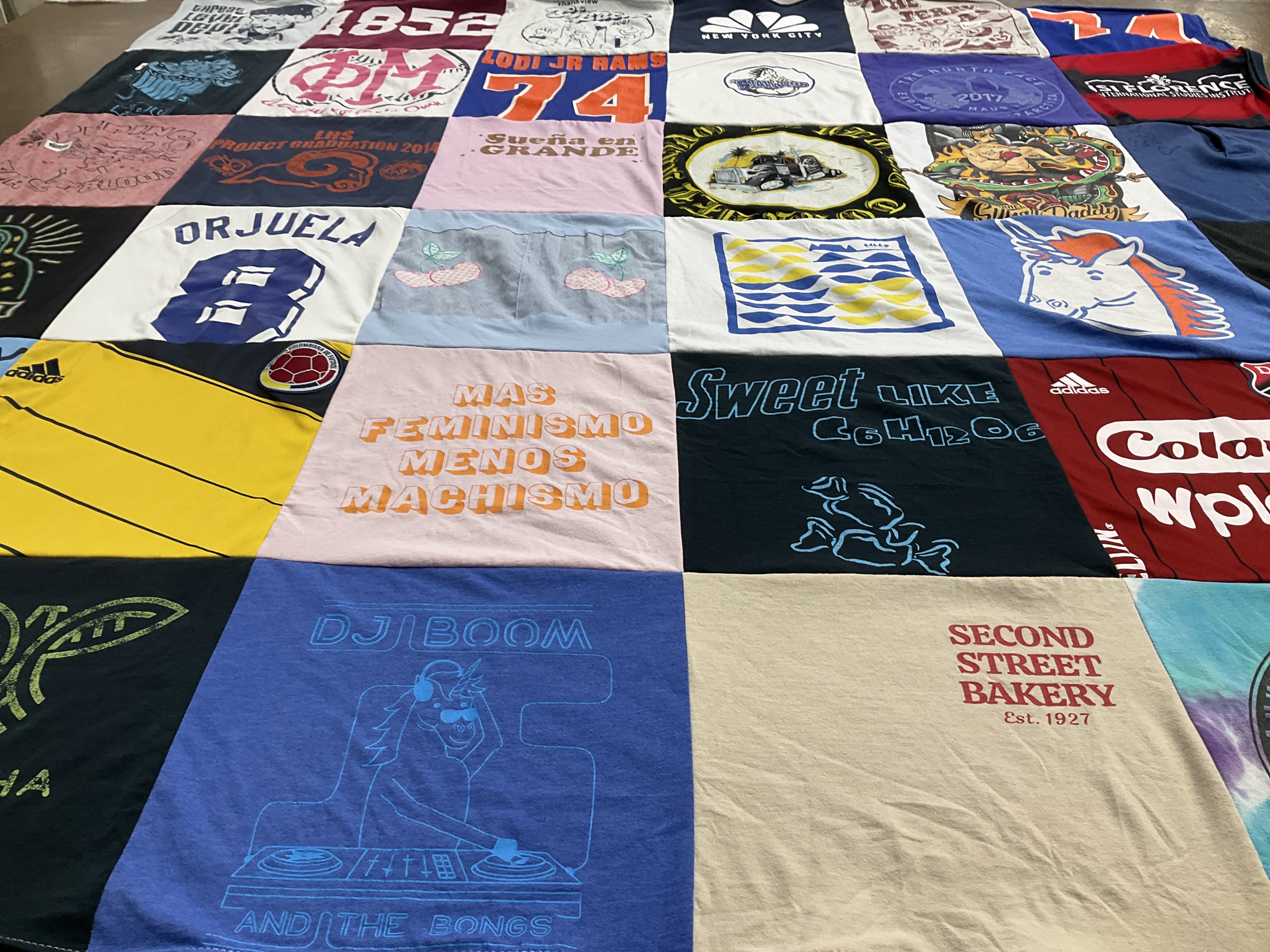 T-shirt quilt featuring colombia national soccer team by Lina from NJ