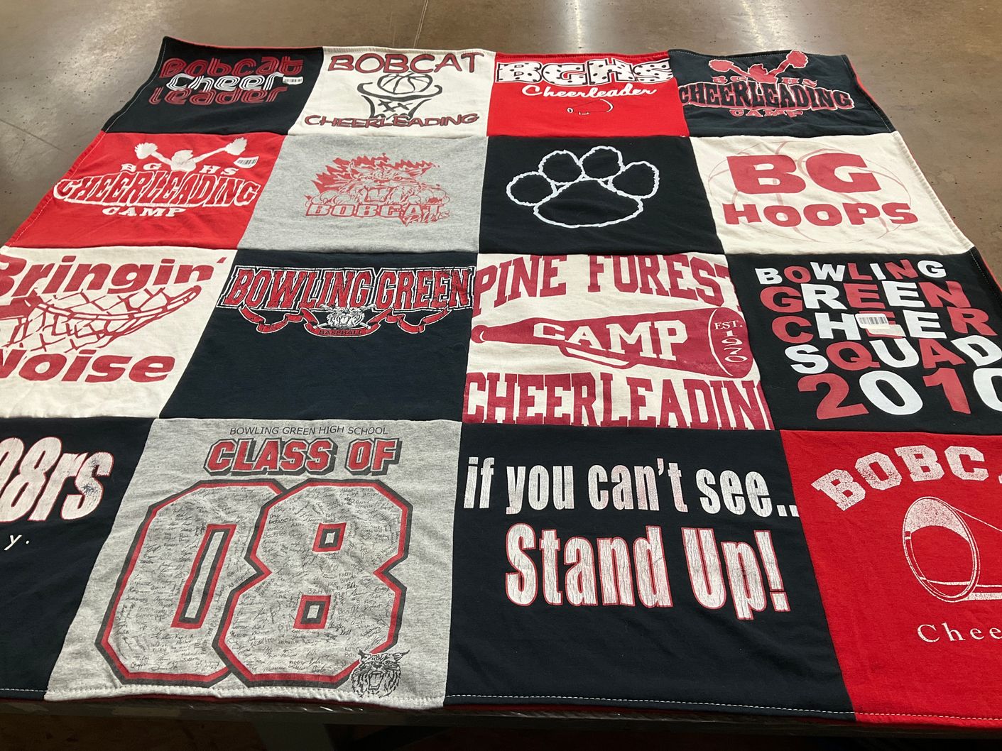 T-shirt quilt from bowling green high school by Jessica from OH