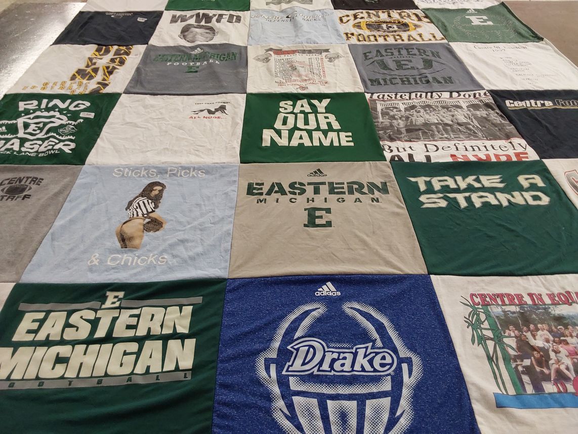 T-shirt quilt featuring eastern michigan football by Meghan from KY