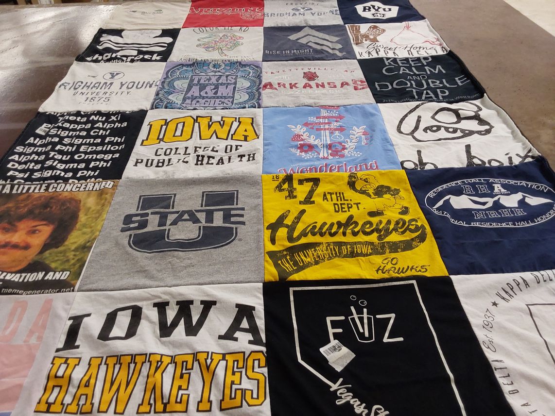 T-shirt quilt featuring iowa hawkeyes by Andrea from CA