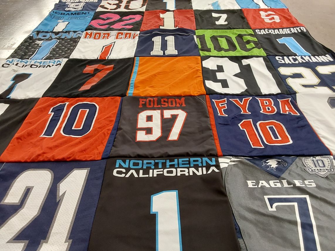 T-shirt quilt featuring folsom high school, vista del lago high school by Ginger from CA