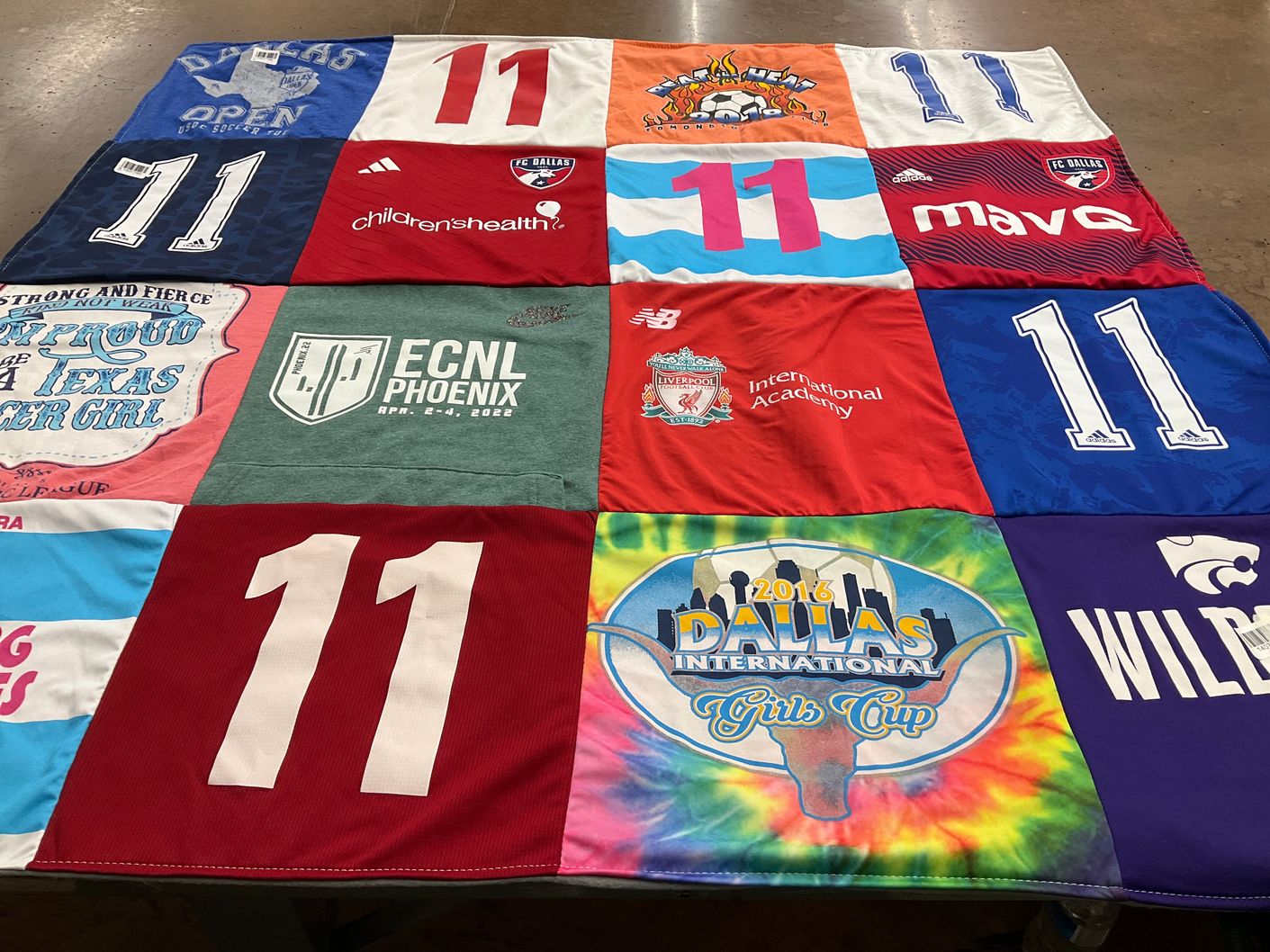 T-shirt quilt featuring fc dallas, liverpool fc by Tara from TX