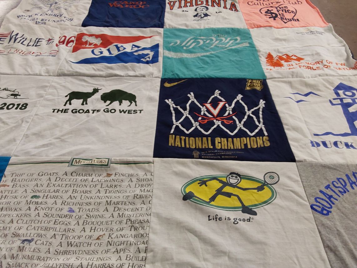 T-shirt quilt featuring university of virginia men's basketball by Elizabeth from VA