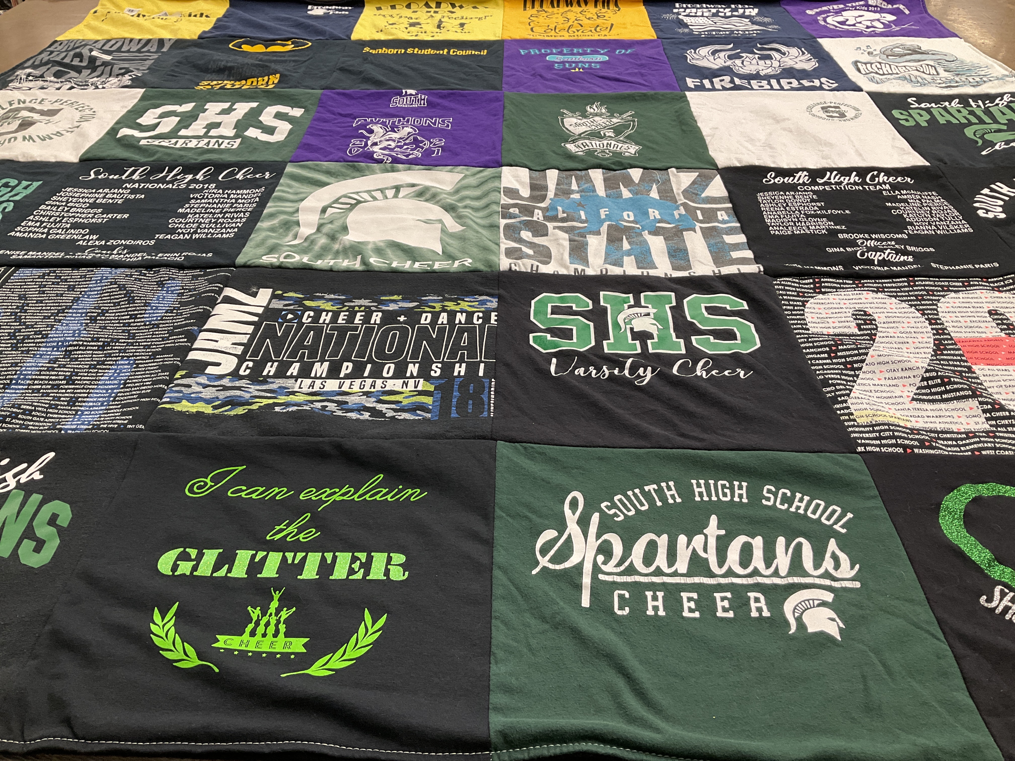 T-shirt quilt featuring spartans by Jennifer from CA