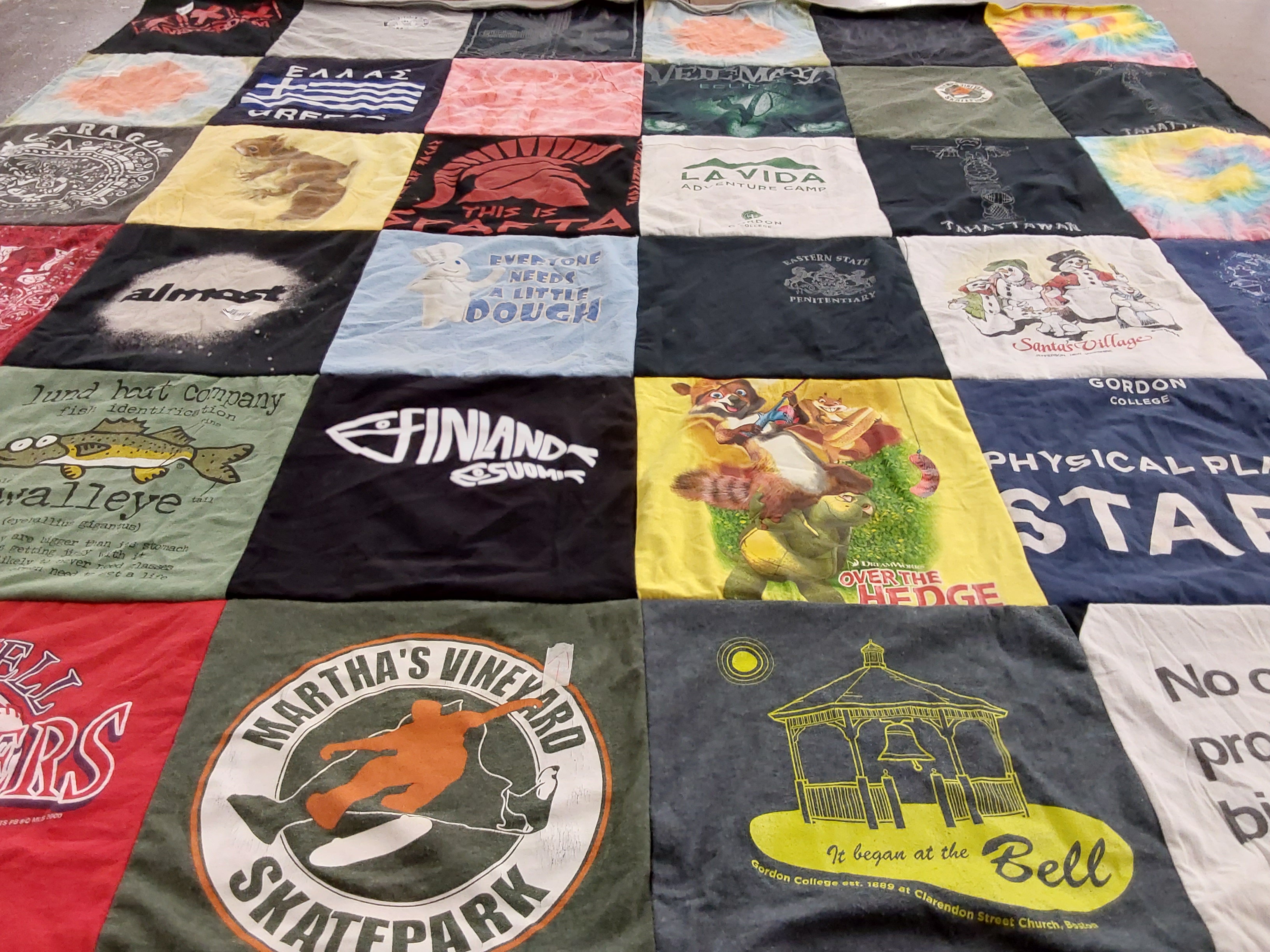 T-shirt quilt featuring martha's vineyard skatepark by Barbara from MA