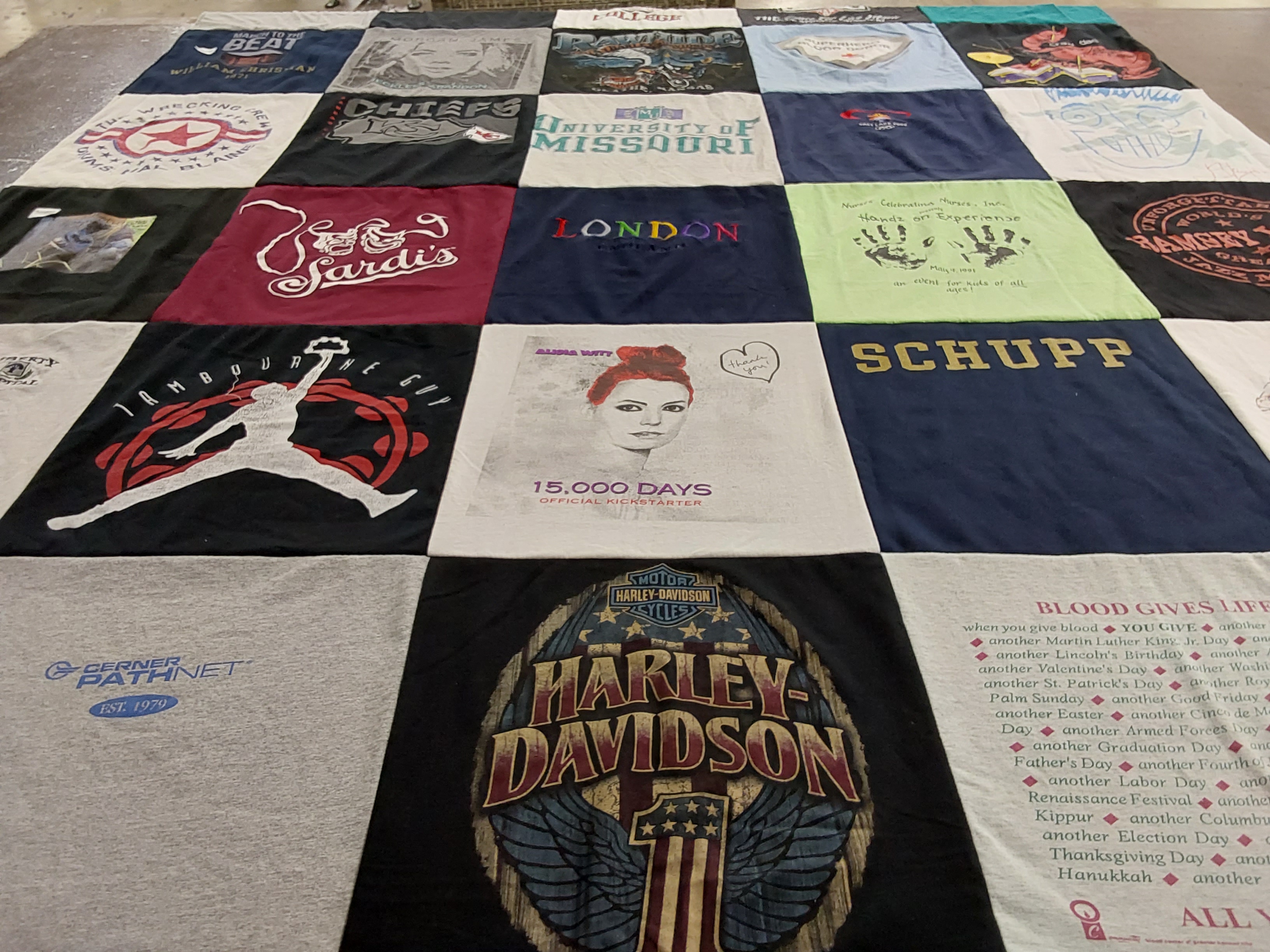 T-shirt quilt featuring chiefs by Richard from MO