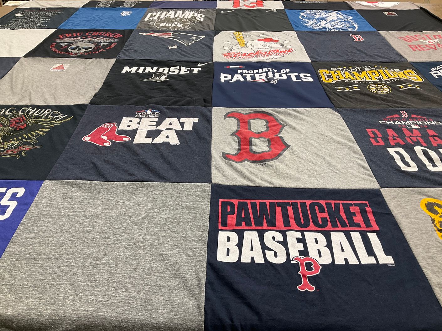 T-shirt quilt featuring boston red sox, pawtucket red sox by Dan from RI