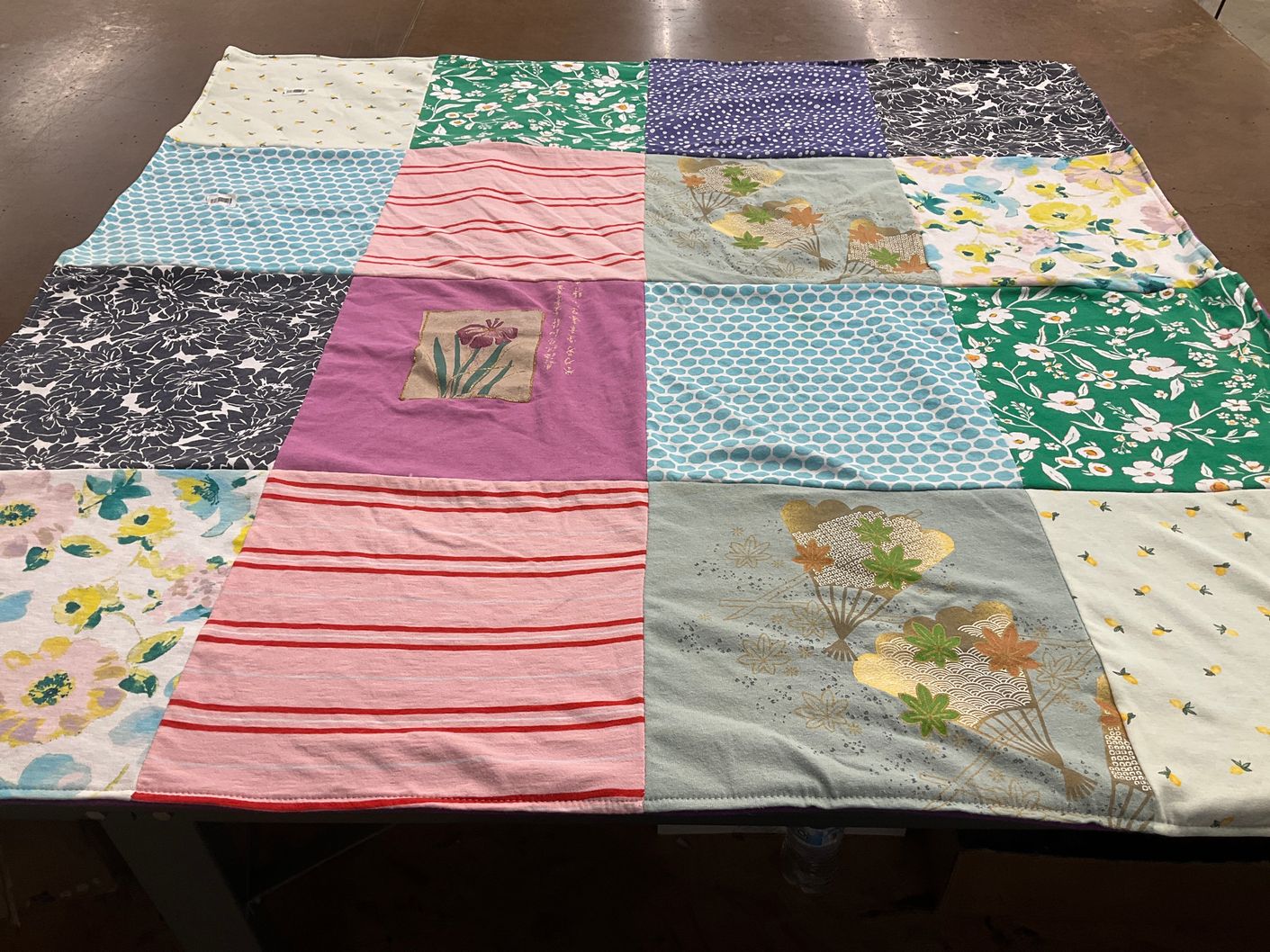 T-shirt quilt with gardening, nature themes by Melanie from HI