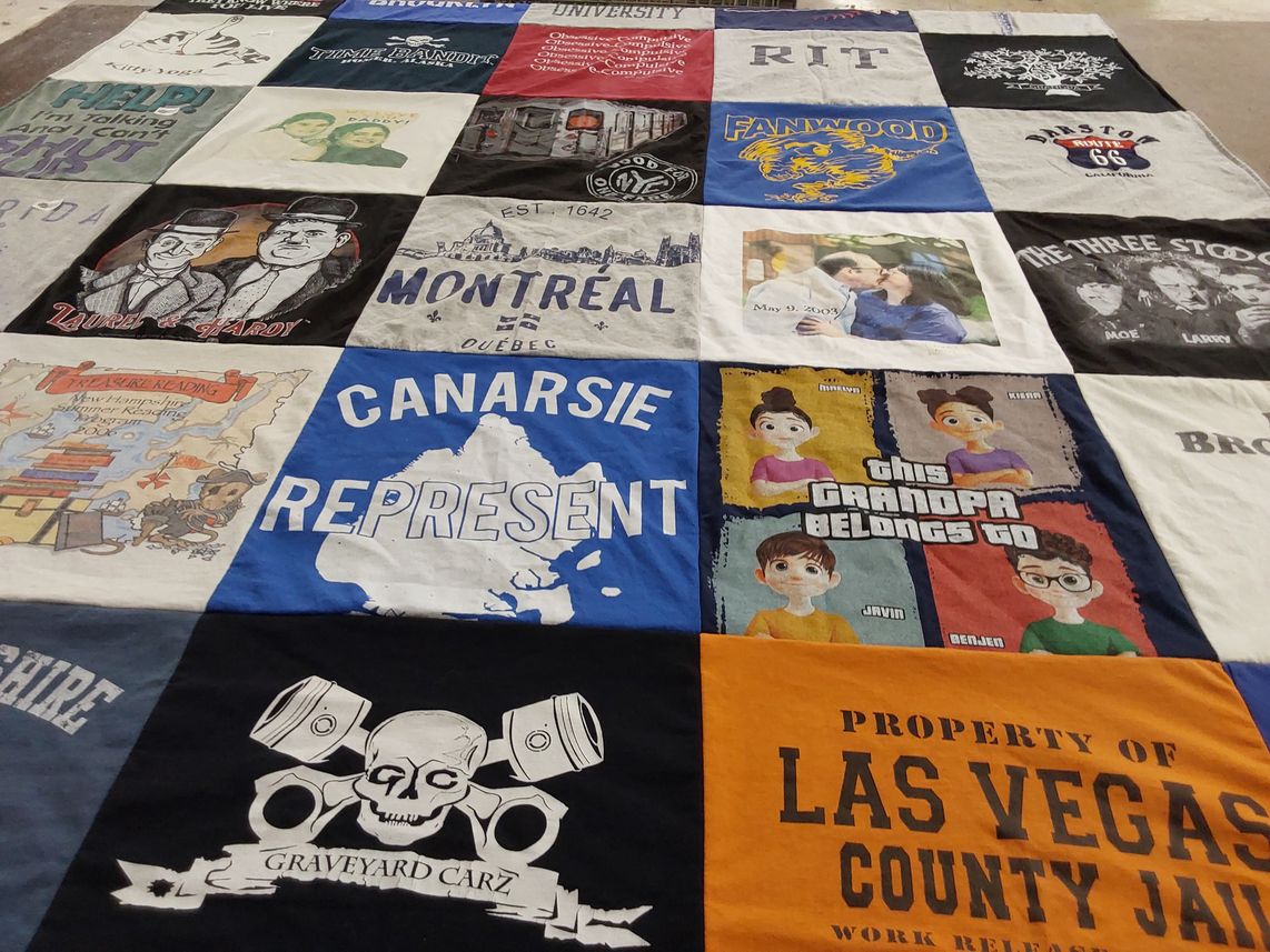 T-shirt quilt from rochester institute of technology by Kathleen from NH