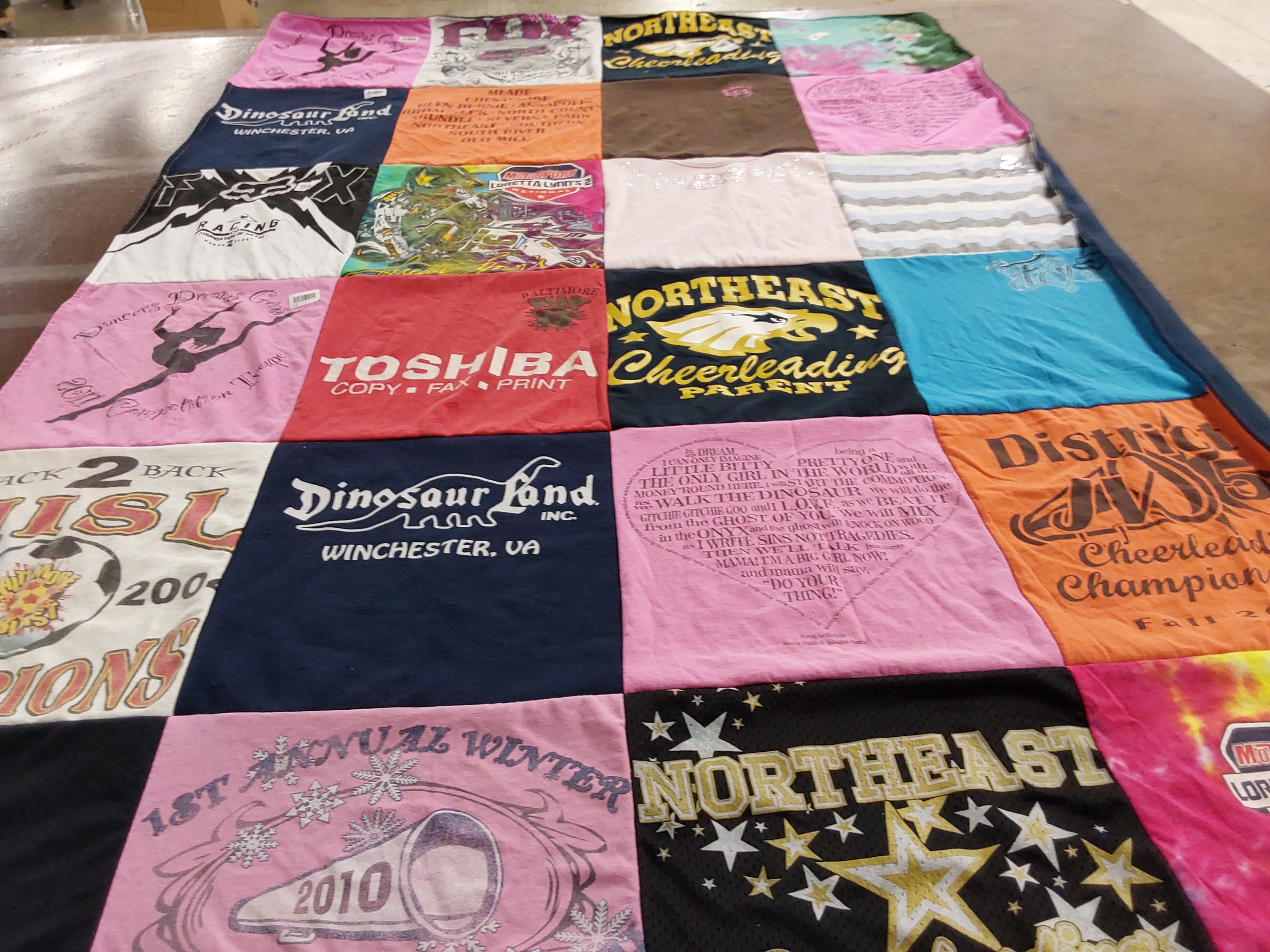 T-shirt quilt featuring northeast cheerleading by alaynae from VA