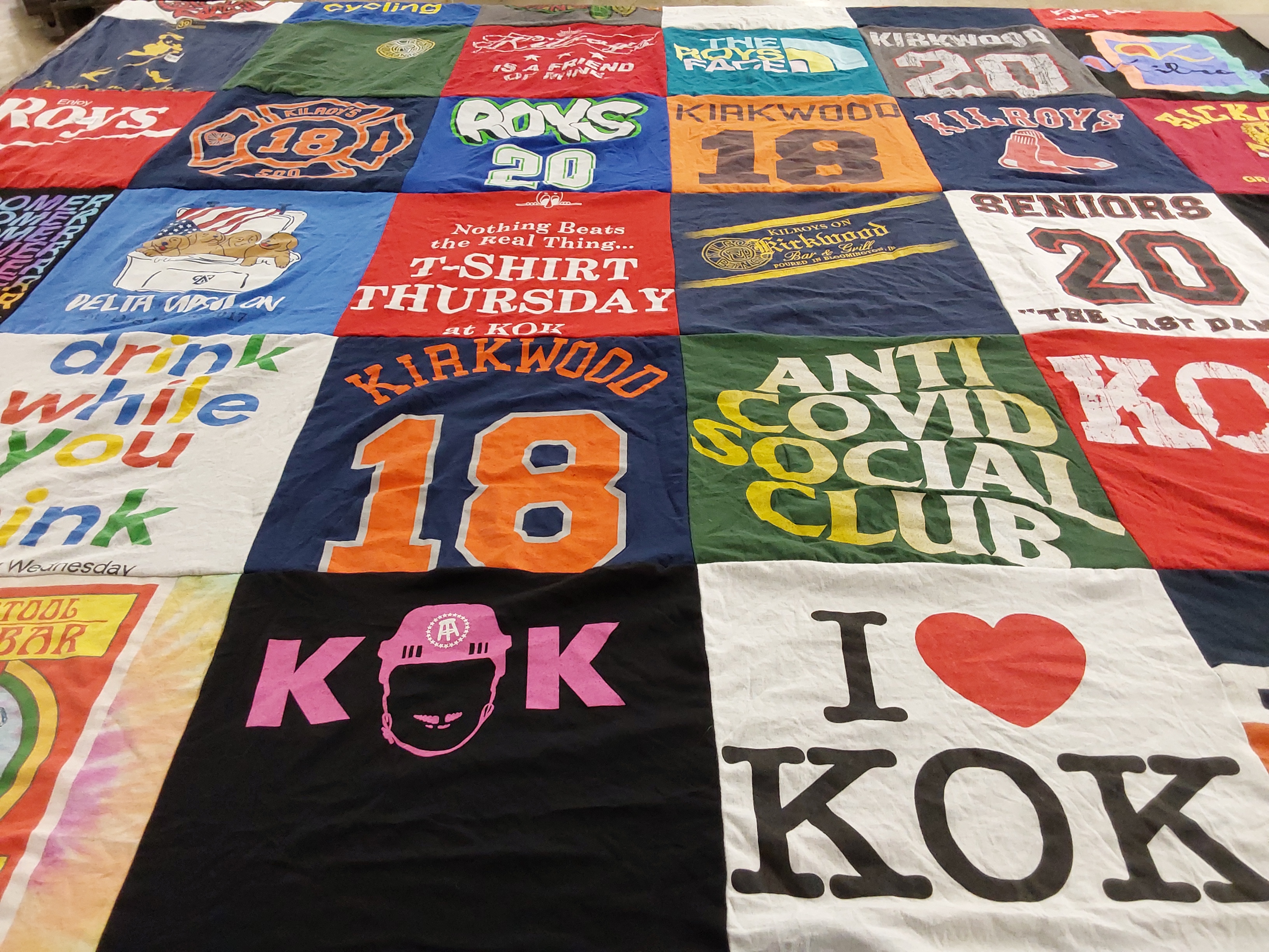 T-shirt quilt featuring kirkwood high school, kirkwood college by MATTHEW from IL