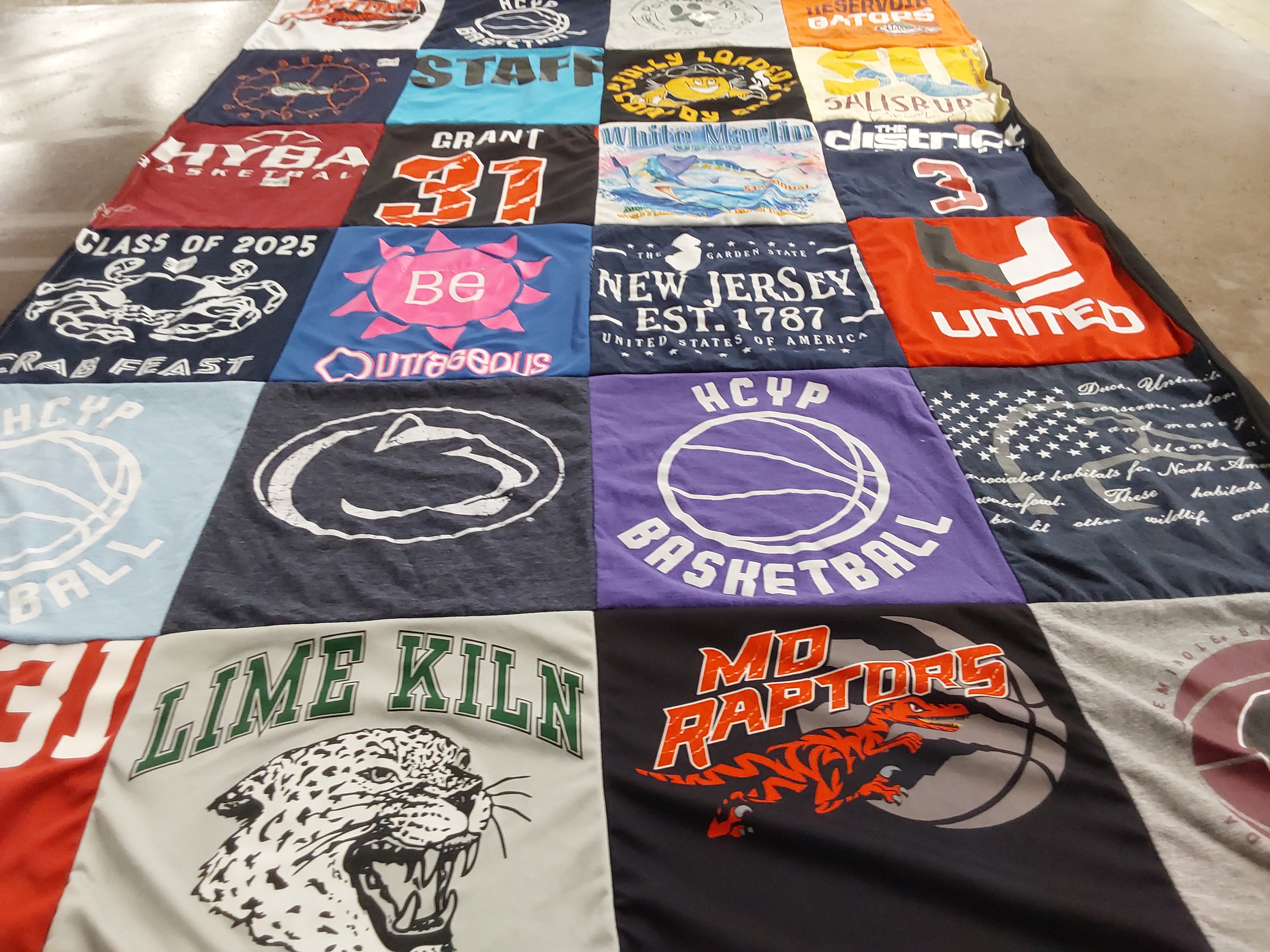 T-shirt quilt featuring md raptors basketball team by Amy from MD