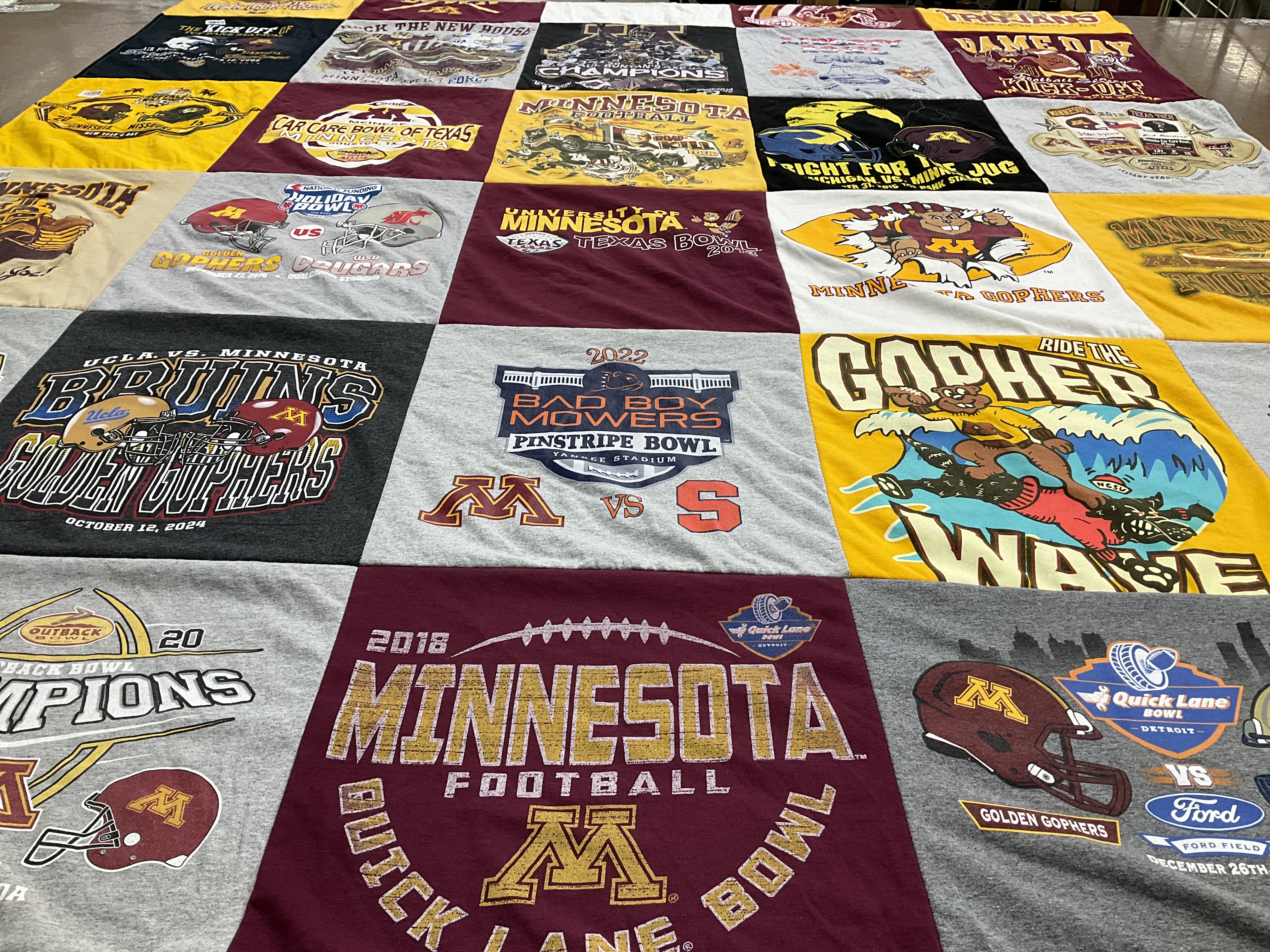 T-shirt quilt featuring minnesota gophers football by Shawn from MI