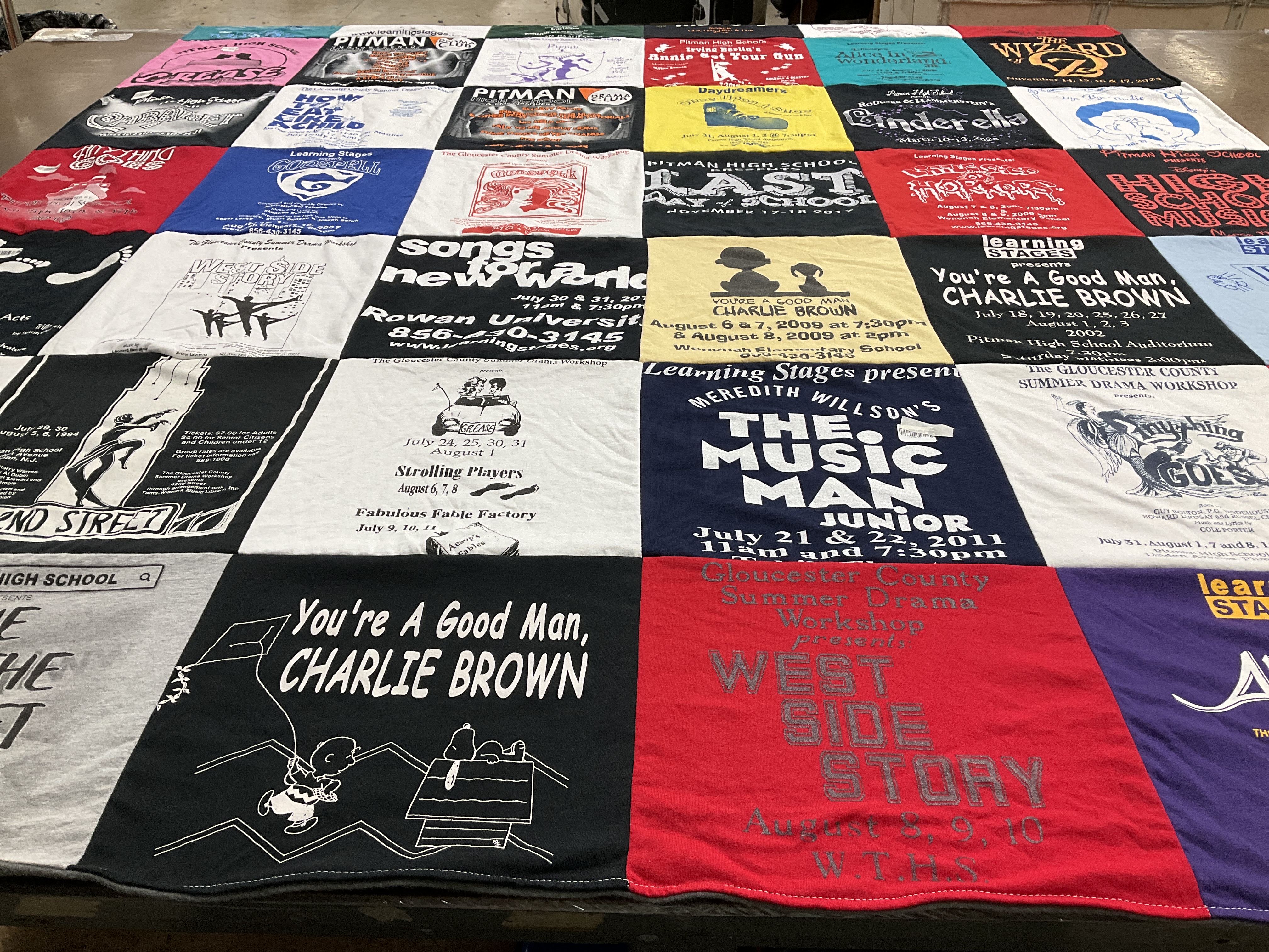 T-shirt quilt from rowan university, pitman high school by Renee from NJ