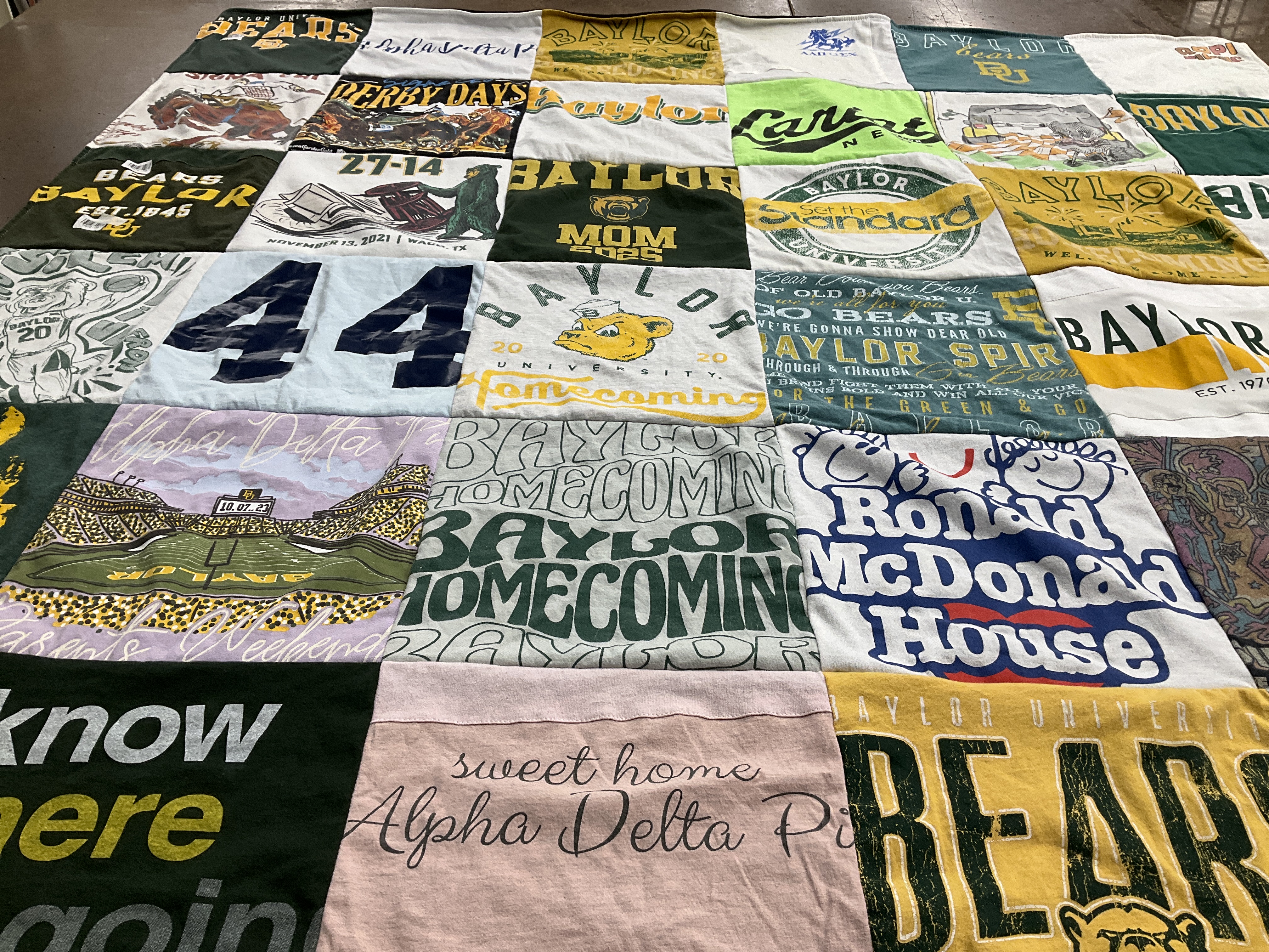 T-shirt quilt featuring baylor university bears by Marianne  from TX