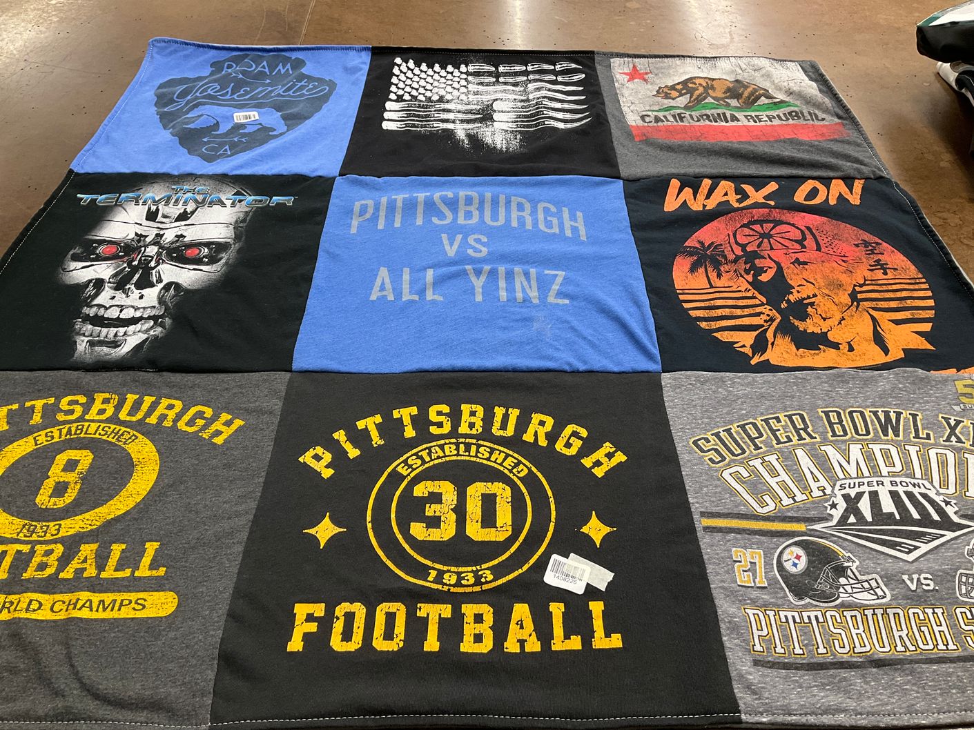 T-shirt quilt featuring pittsburgh steelers by rhonda from FL