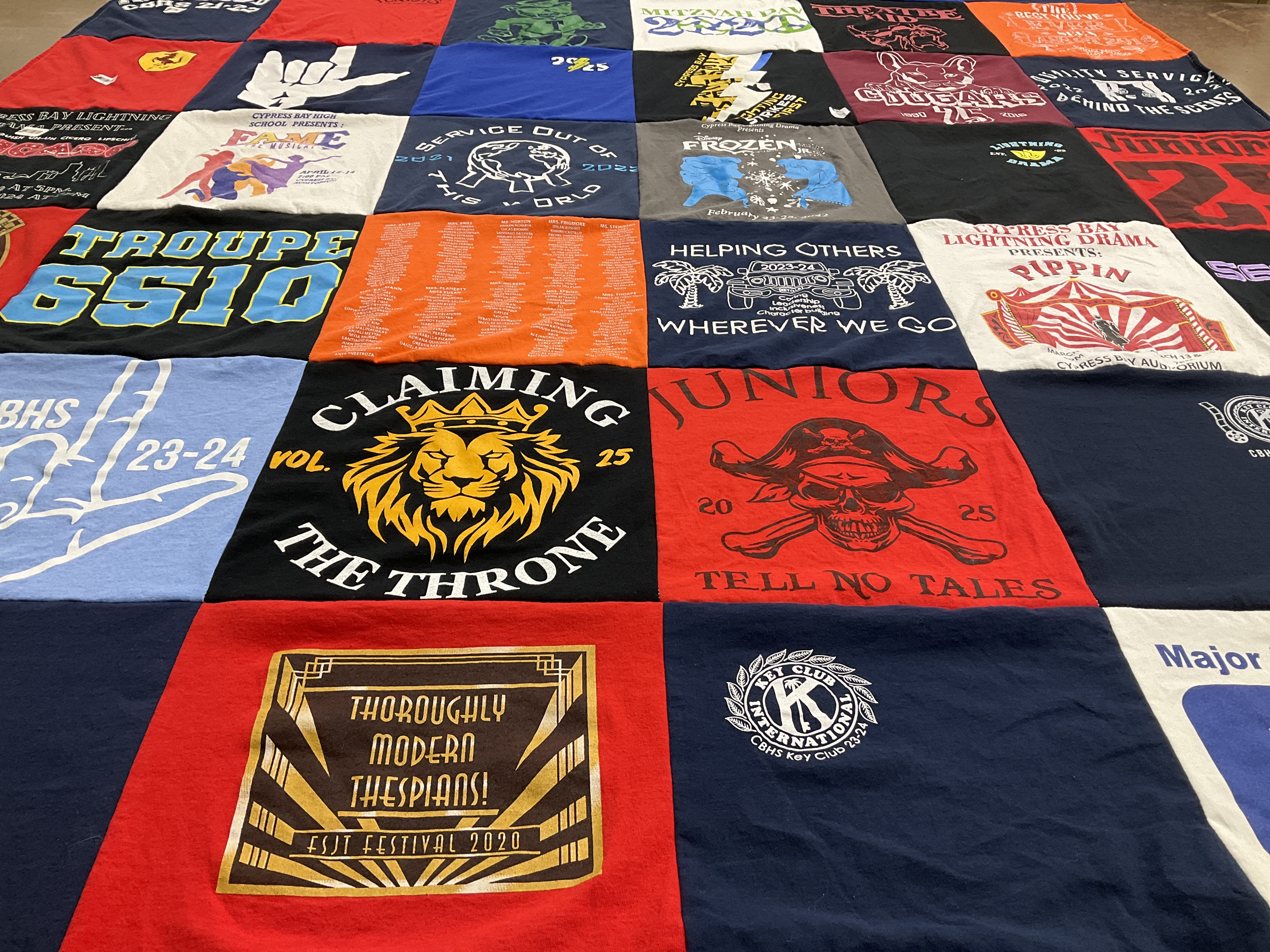 T-shirt quilt from cypress bay high school by Jennifer from FL