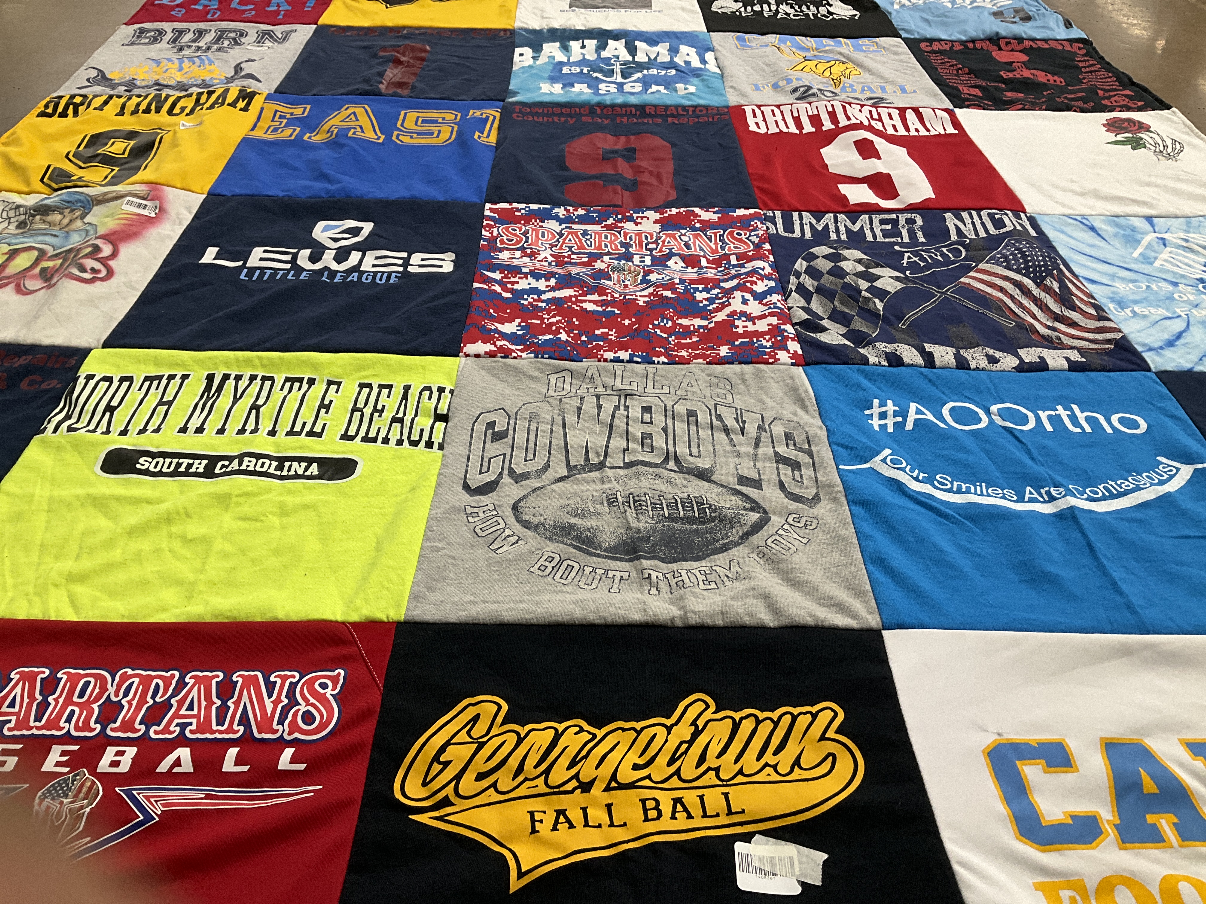 T-shirt quilt featuring dallas cowboys, spartans baseball by Corie from DE