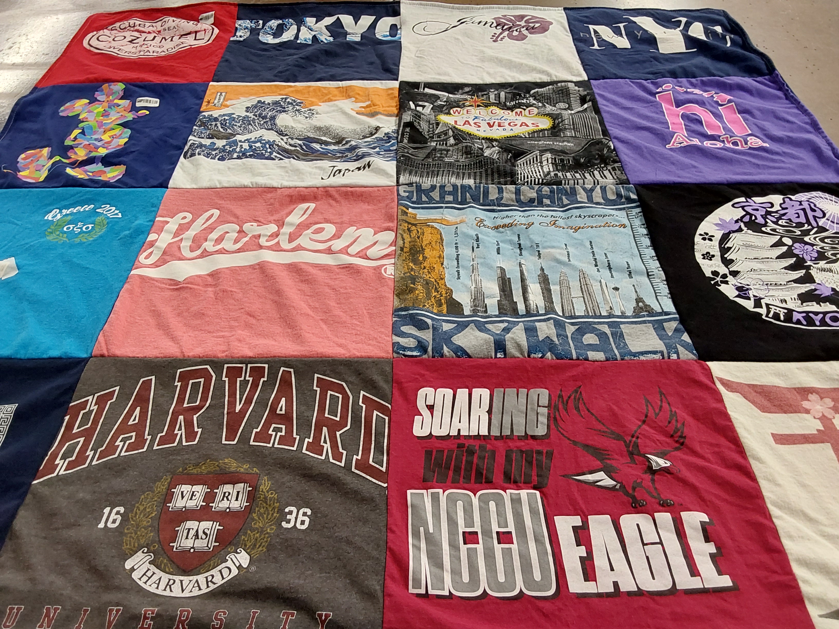 T-shirt quilt featuring north carolina central university by LaToya from NC