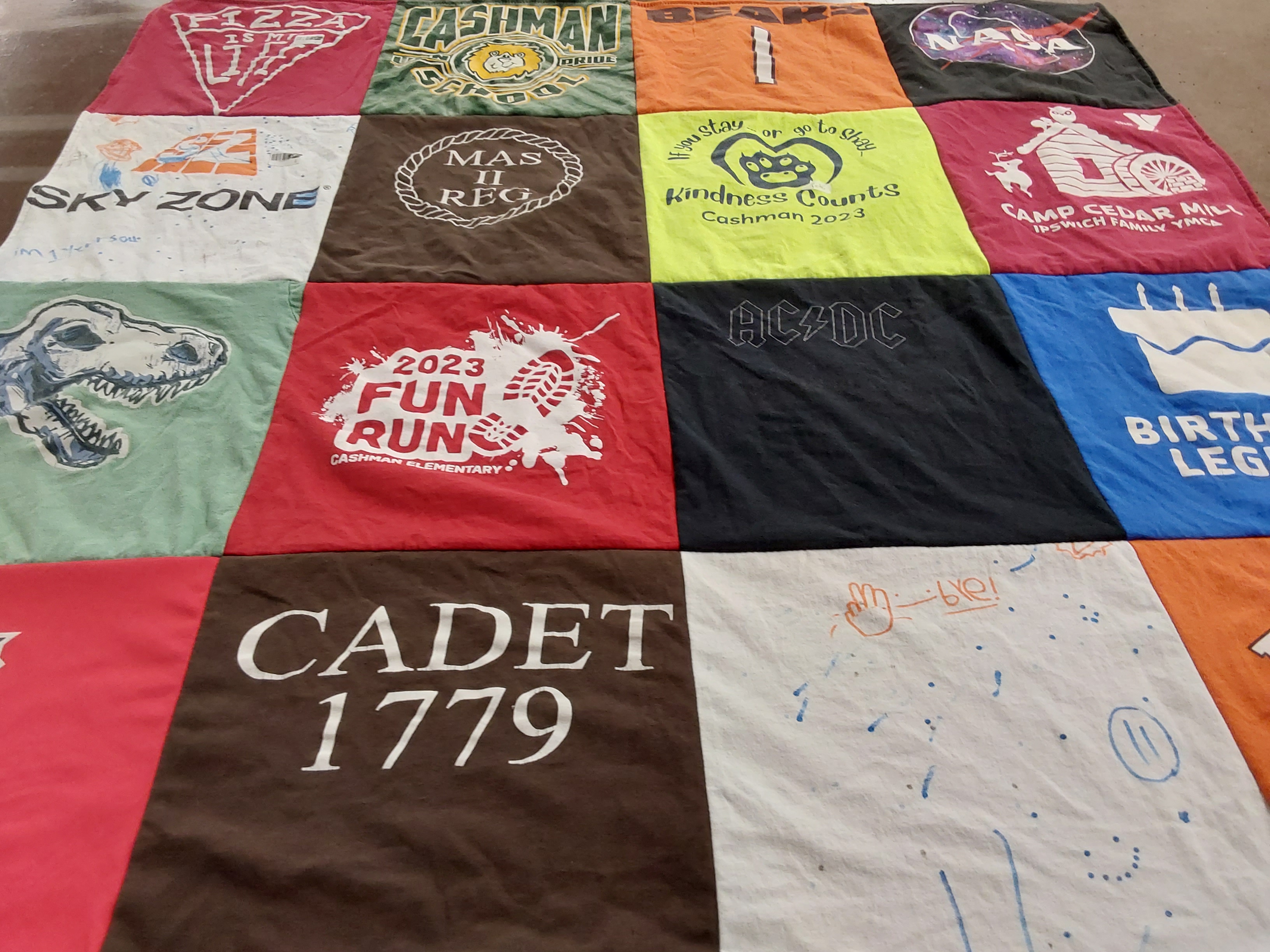 T-shirt quilt from cashman elementary school by Kerry from MA