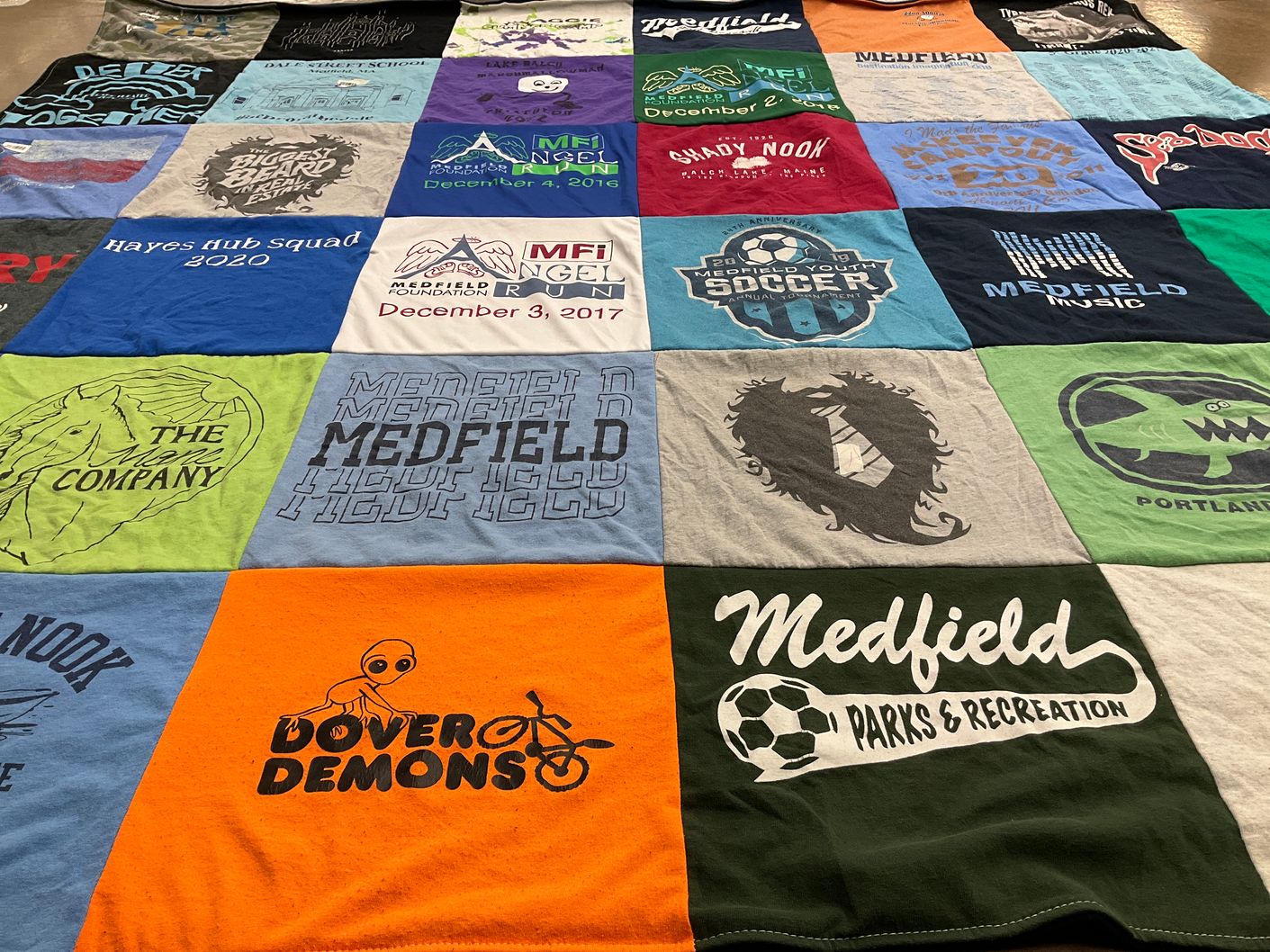 T-shirt quilt featuring medfield youth soccer by Melissa from MA