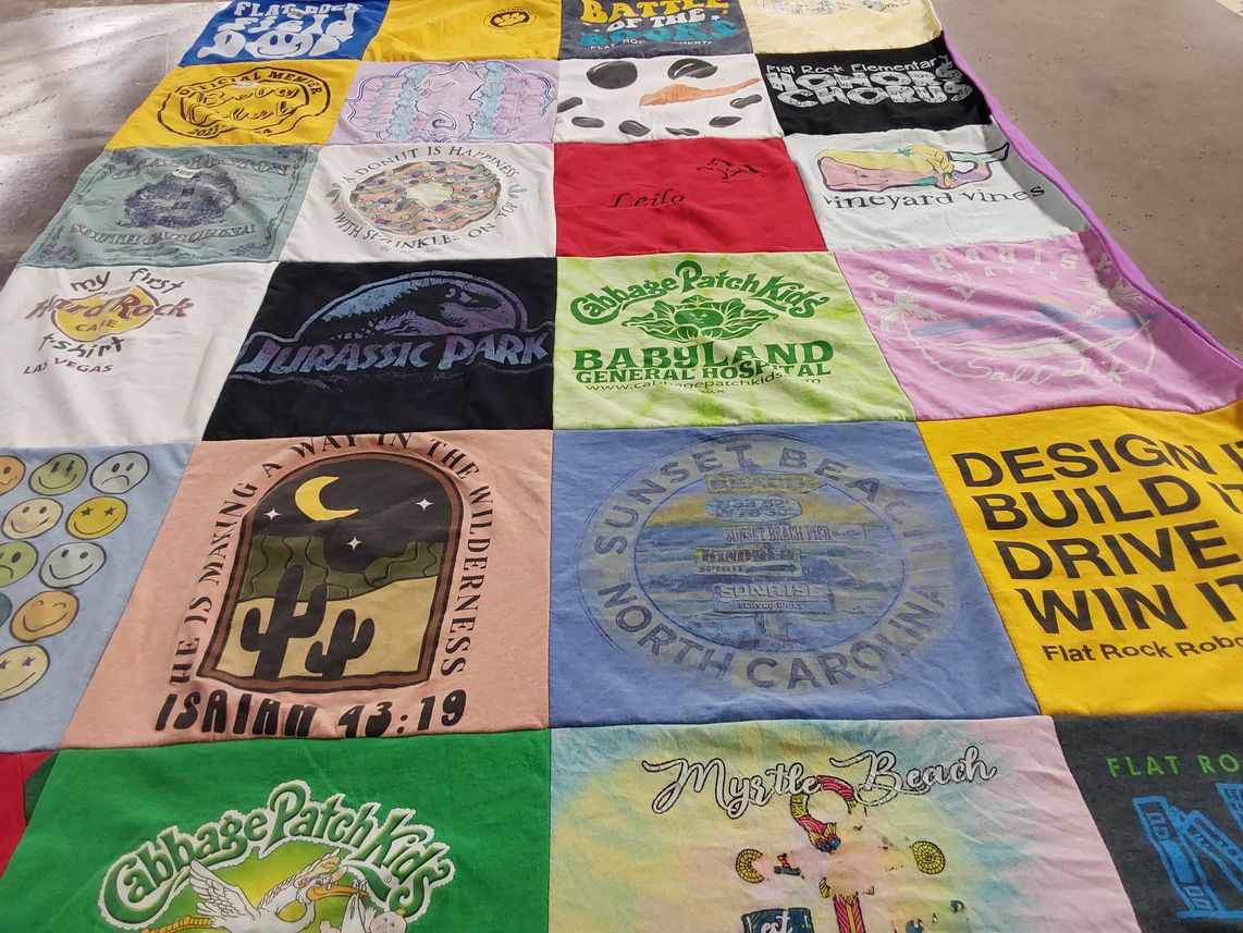 T-shirt quilt from flat rock elementary school by Lori from SC