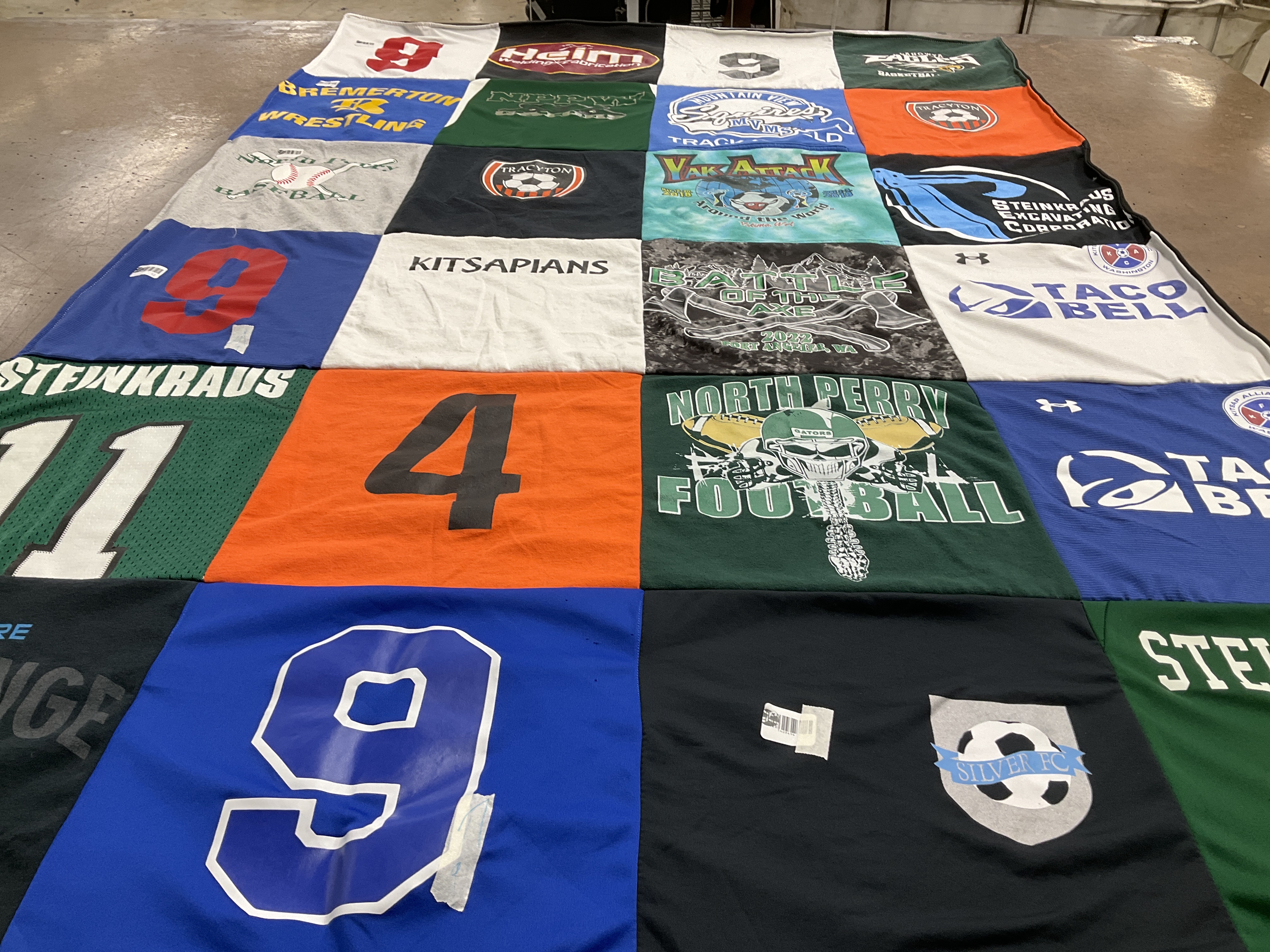 T-shirt quilt featuring north perry football by Norie from WA