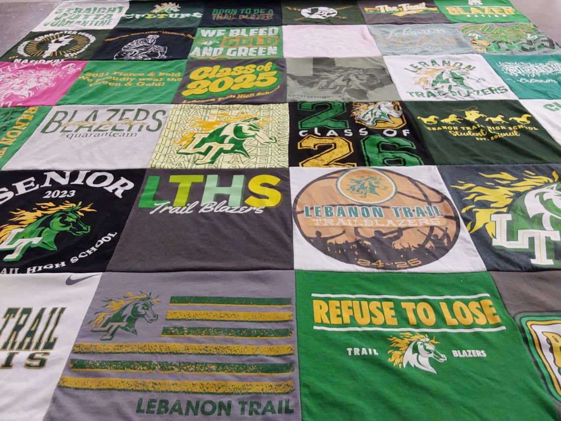 T-shirt quilt featuring lebanon trail trail blazers by Monica from TX