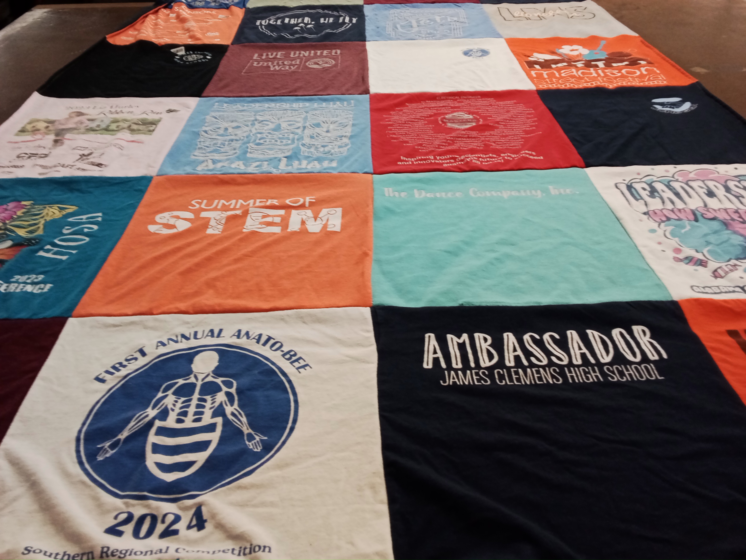 T-shirt quilt from james clemens high school by Shanthinidevi from AL