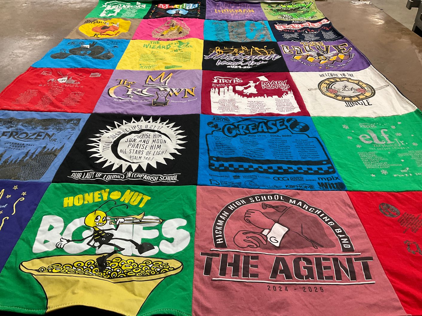 T-shirt quilt from hickman high school by Christina from MO