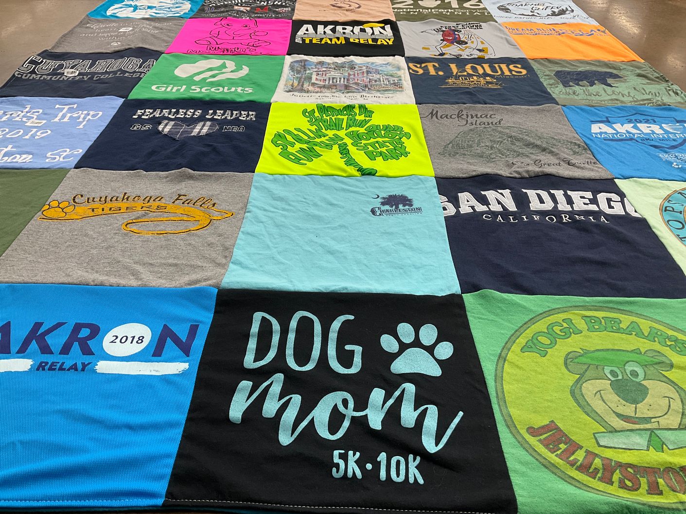 T-shirt quilt featuring cuyahoga falls tigers by Diana from OH